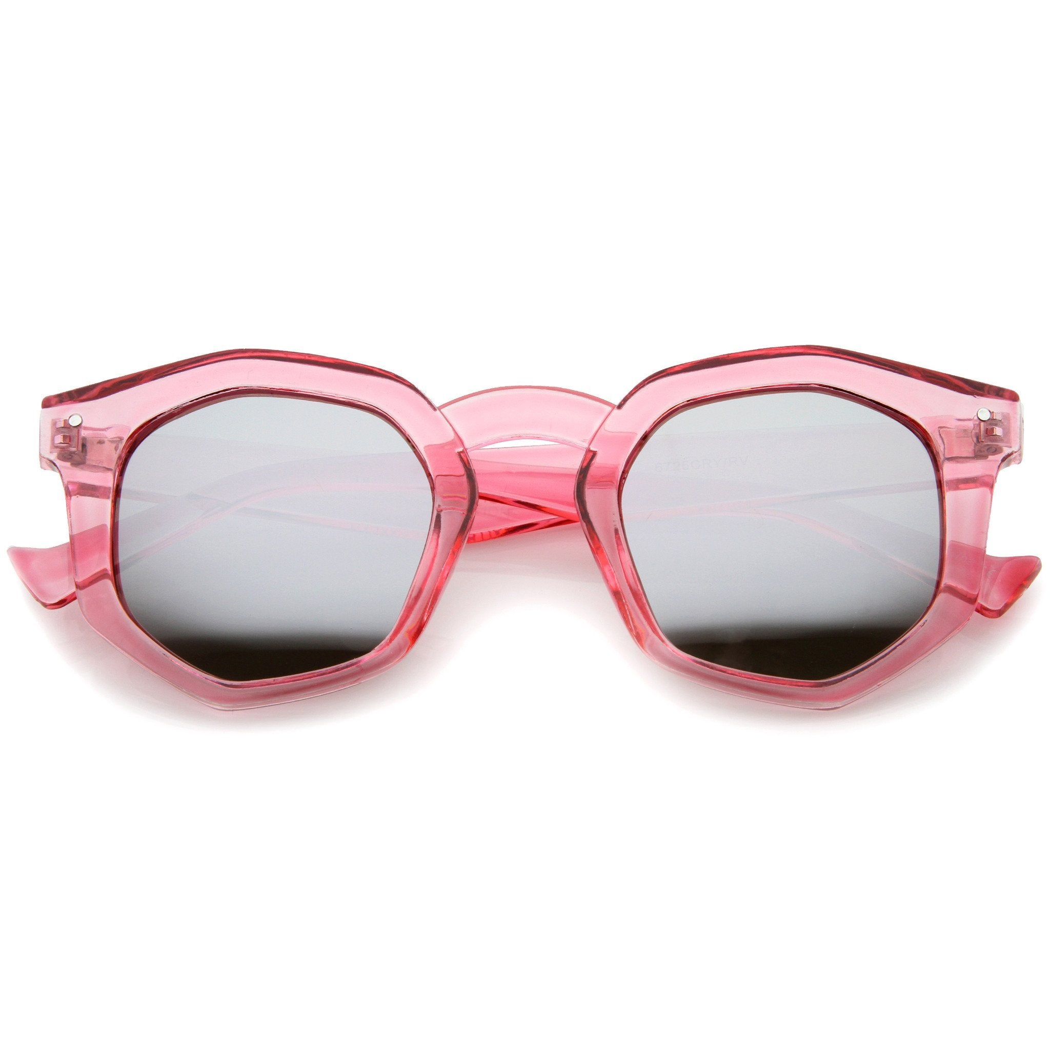 Geometric Colorful Translucent Hexagon Sunglasses - Image 6