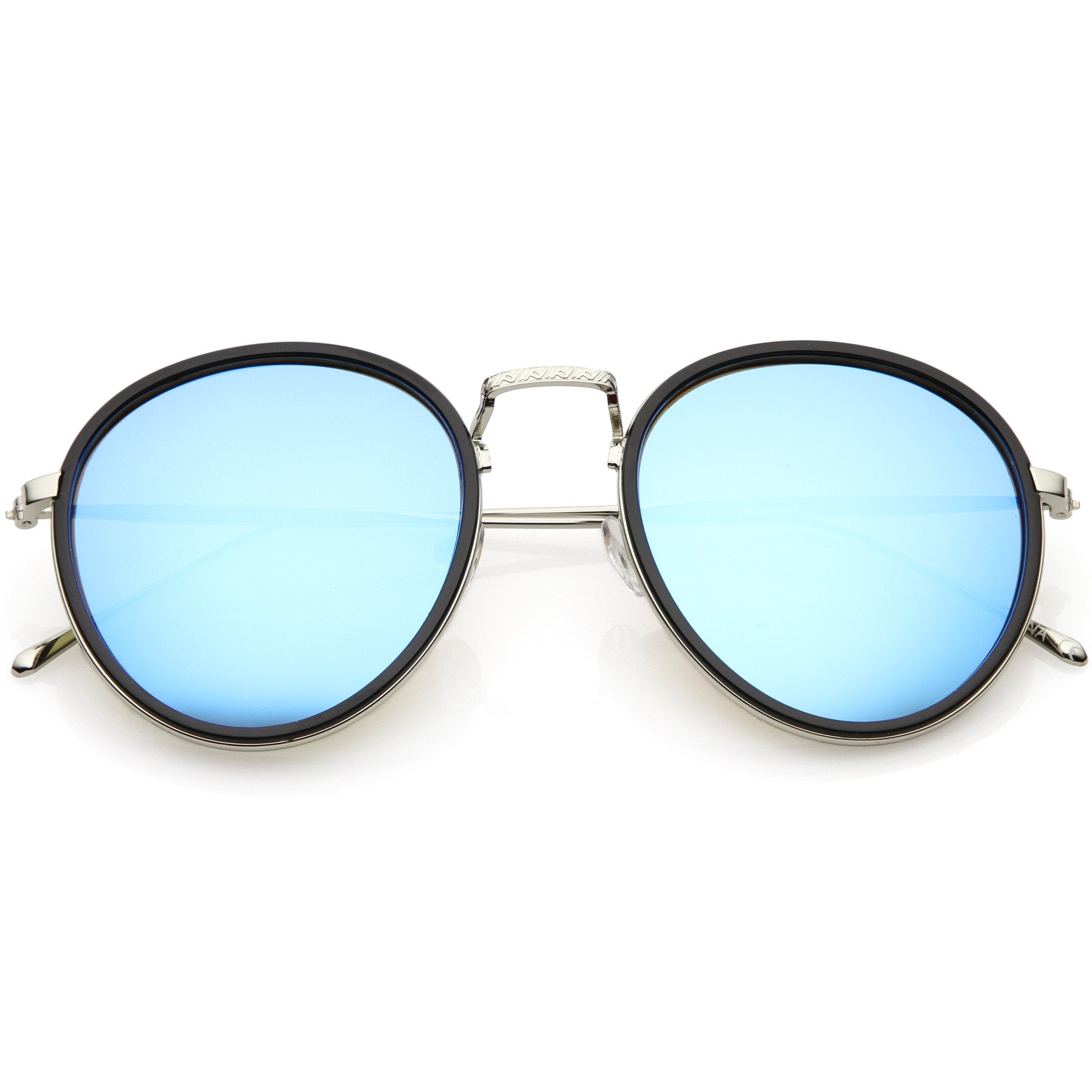 Modern Mirrored Flat Lens Aviator Sunglasses - Image 6