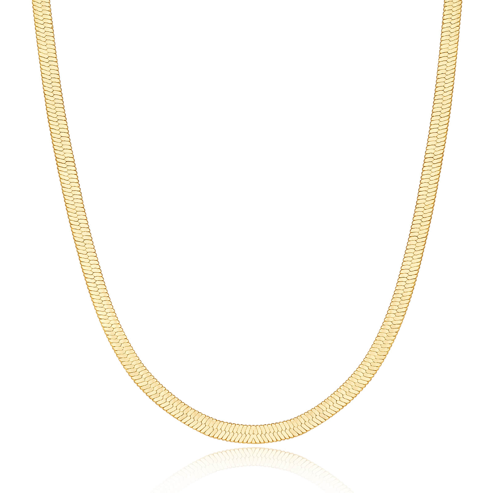 5mm 14K Gold Plated Herringbone Snake Necklace