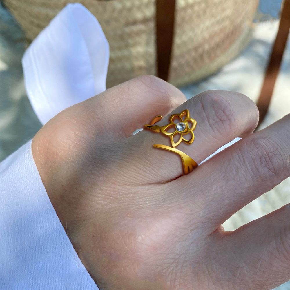 Handmade Birth Month Flower Ring - Image 6
