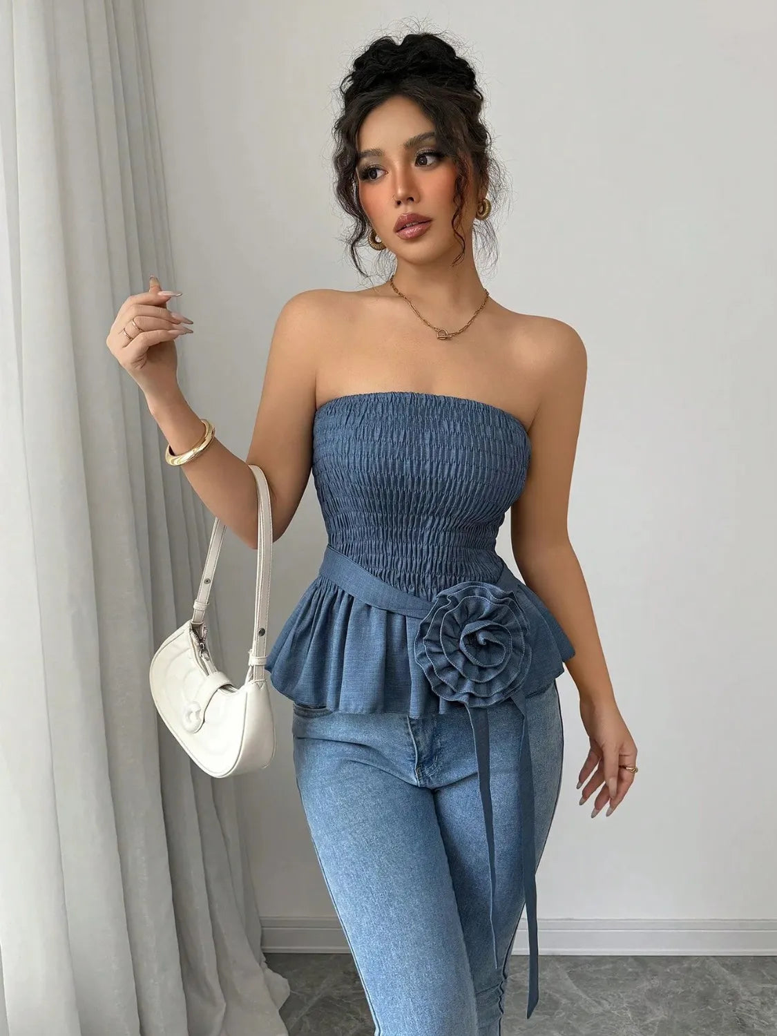 Flower Smocked Tube Top - Image 5