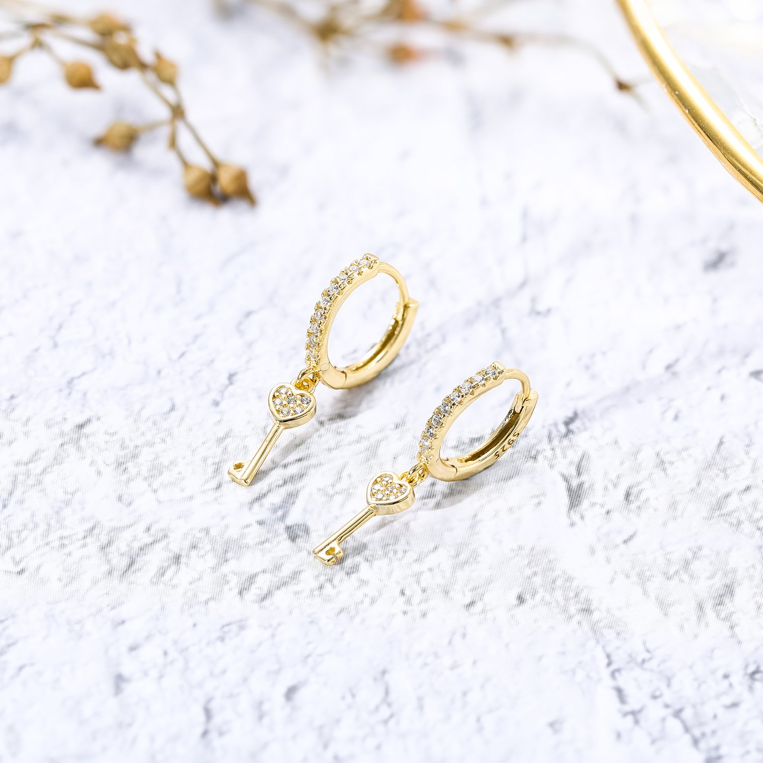 Unique Gold Key Earring - Image 3