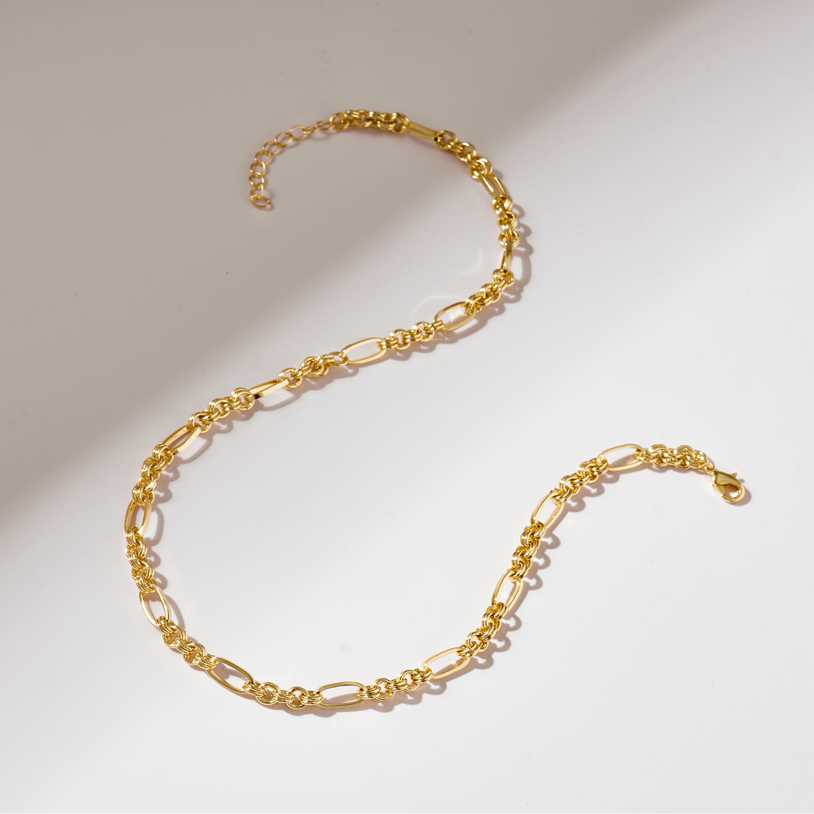 Flat Figaro Chain Necklace - Image 4