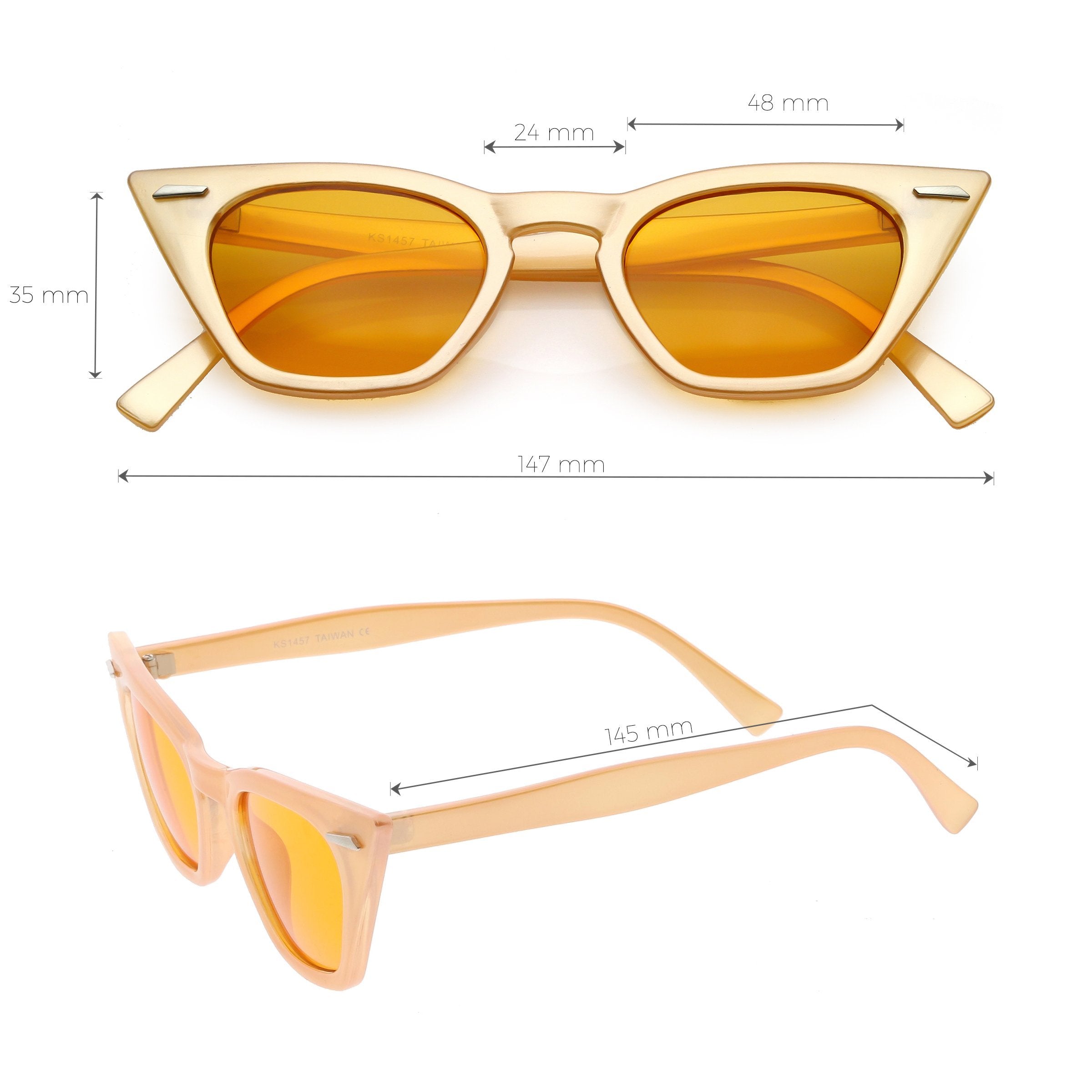 Color Tone Sassy Cat Eye Sunglasses - Image 8