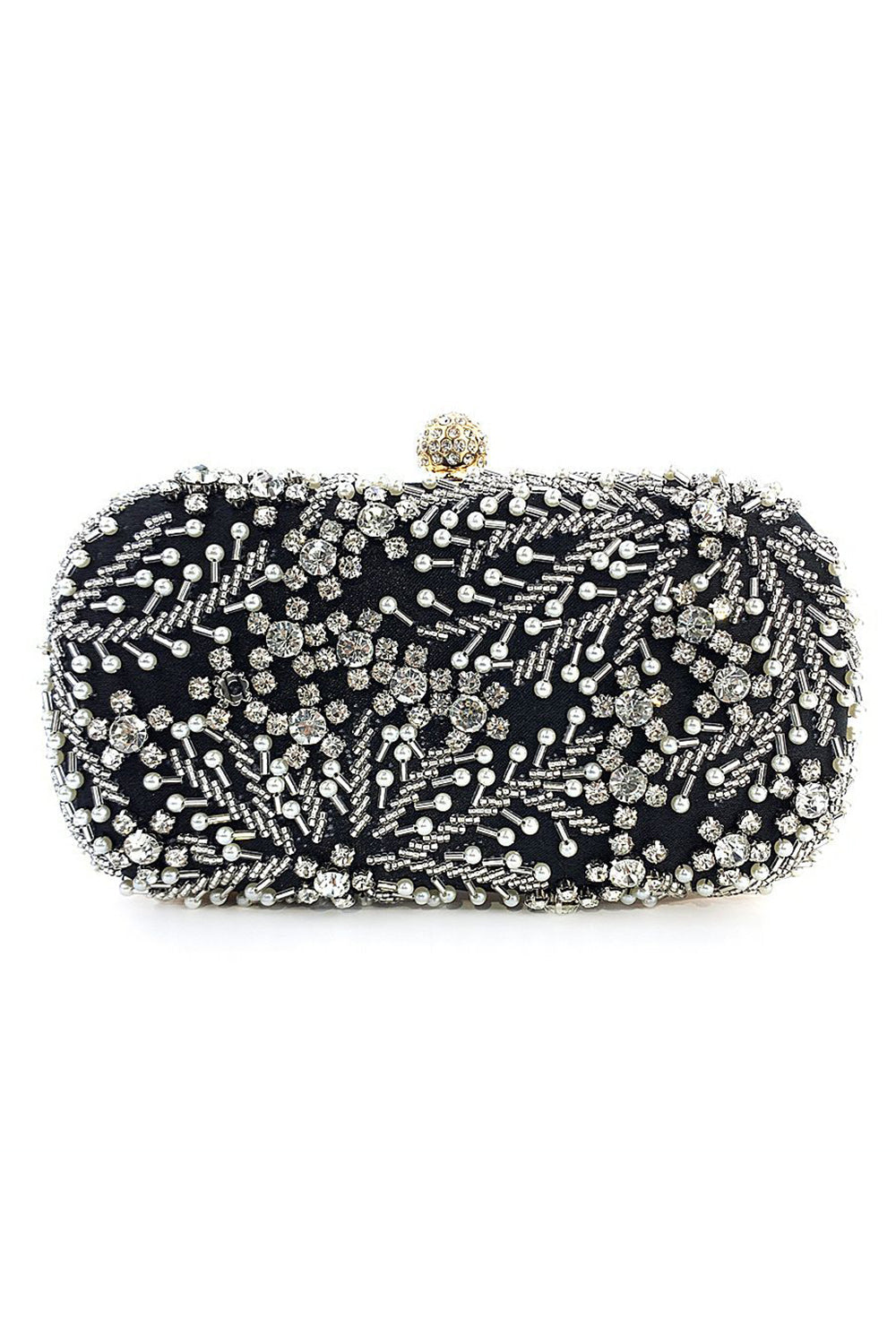 Black Beaded Evening Clutch Bag - Image 2
