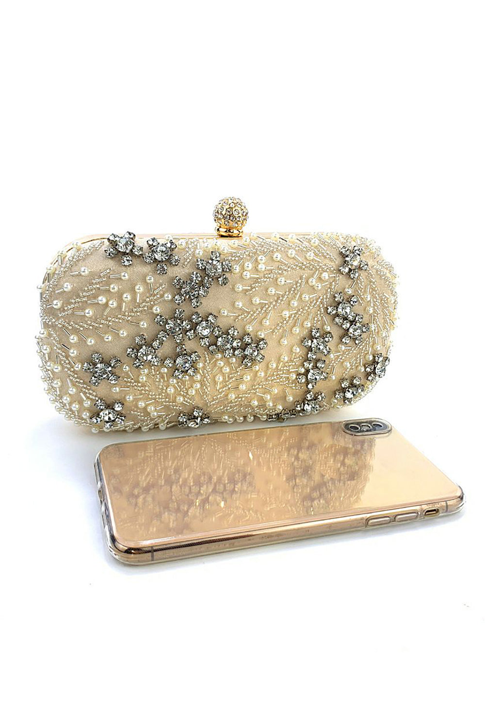 Black Beaded Evening Clutch Bag - Image 6