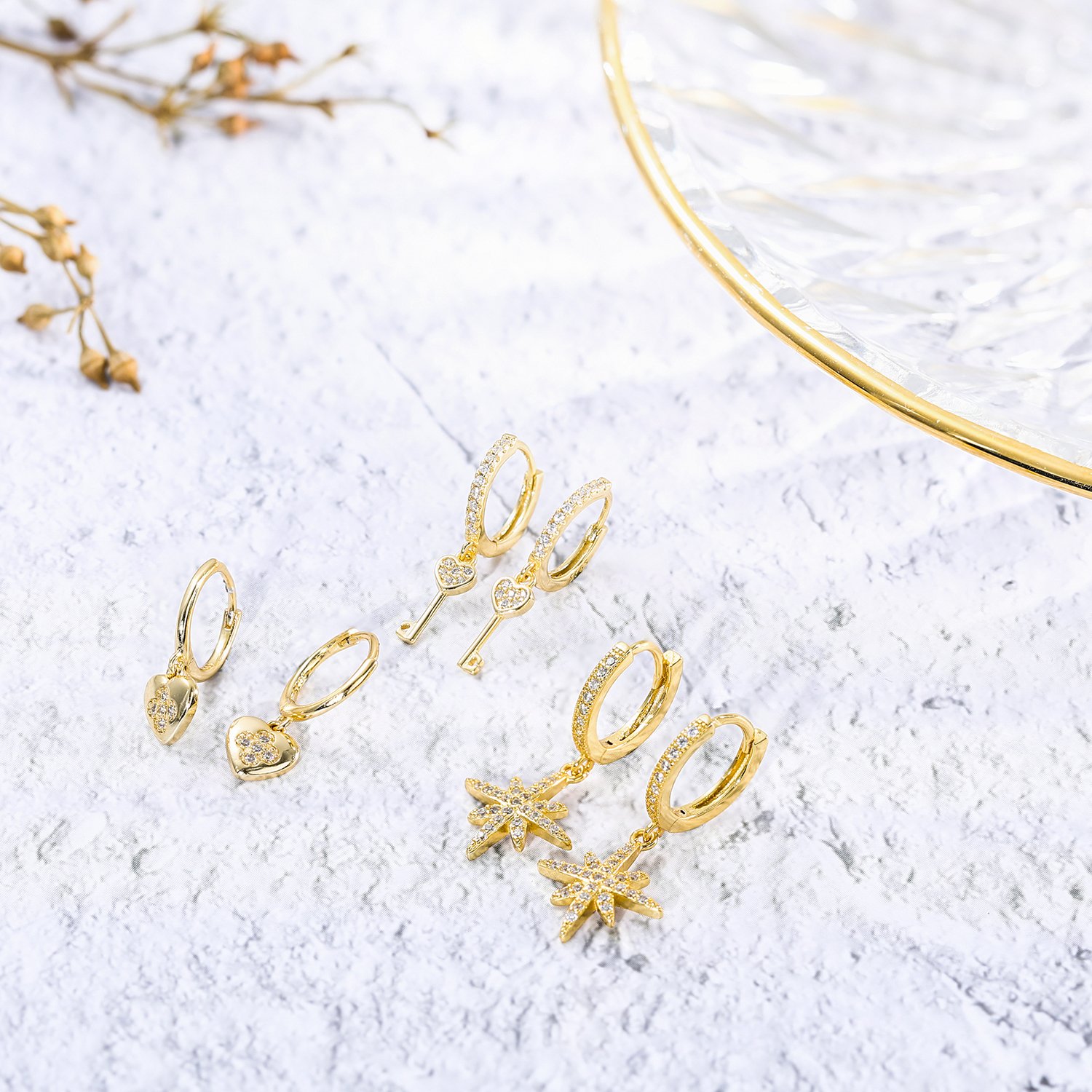 Unique Gold Key Earring - Image 4