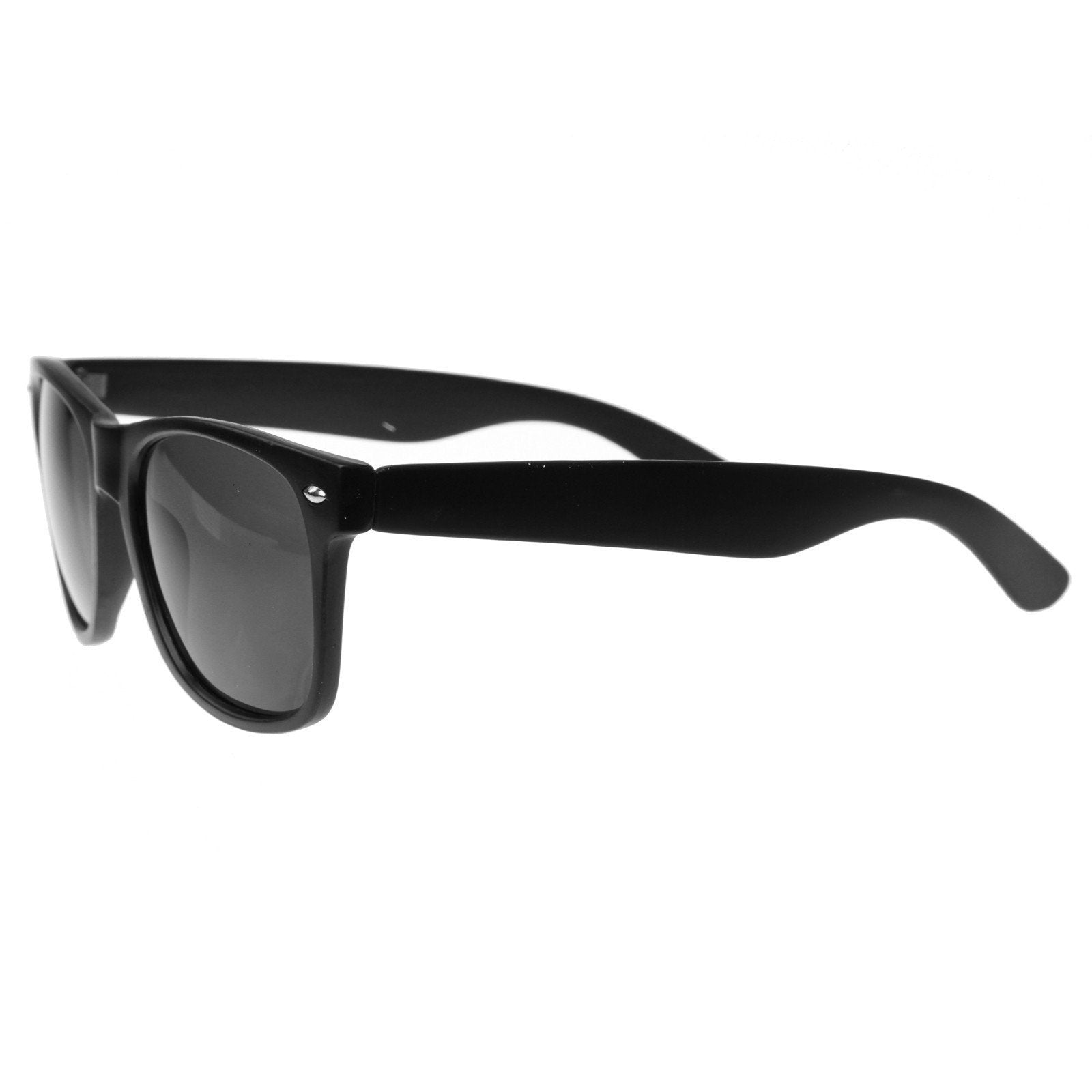 Soft Rubber Matte Black Horned Rim Sunglasses - Image 3