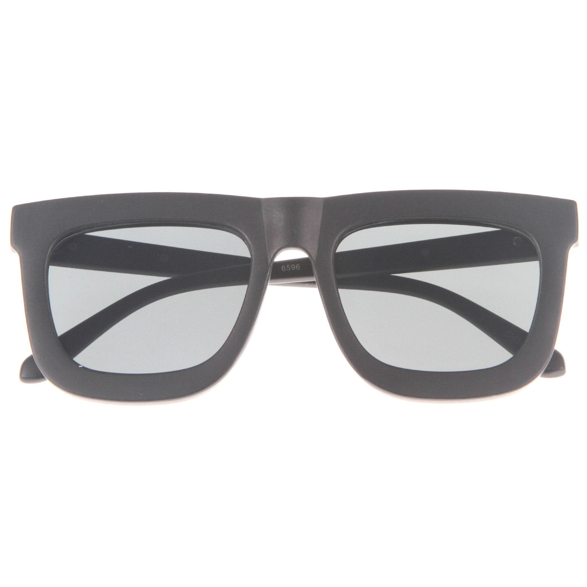 Square Flat Front Lens Horned Rim Sunglasses - Image 5