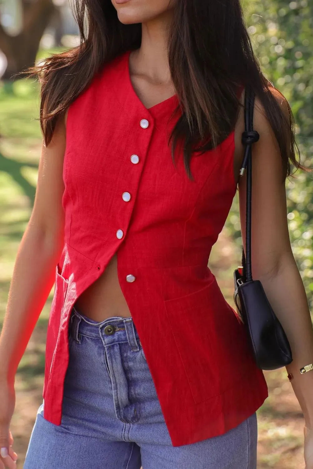Button Down V-Neck Vest - Image 15