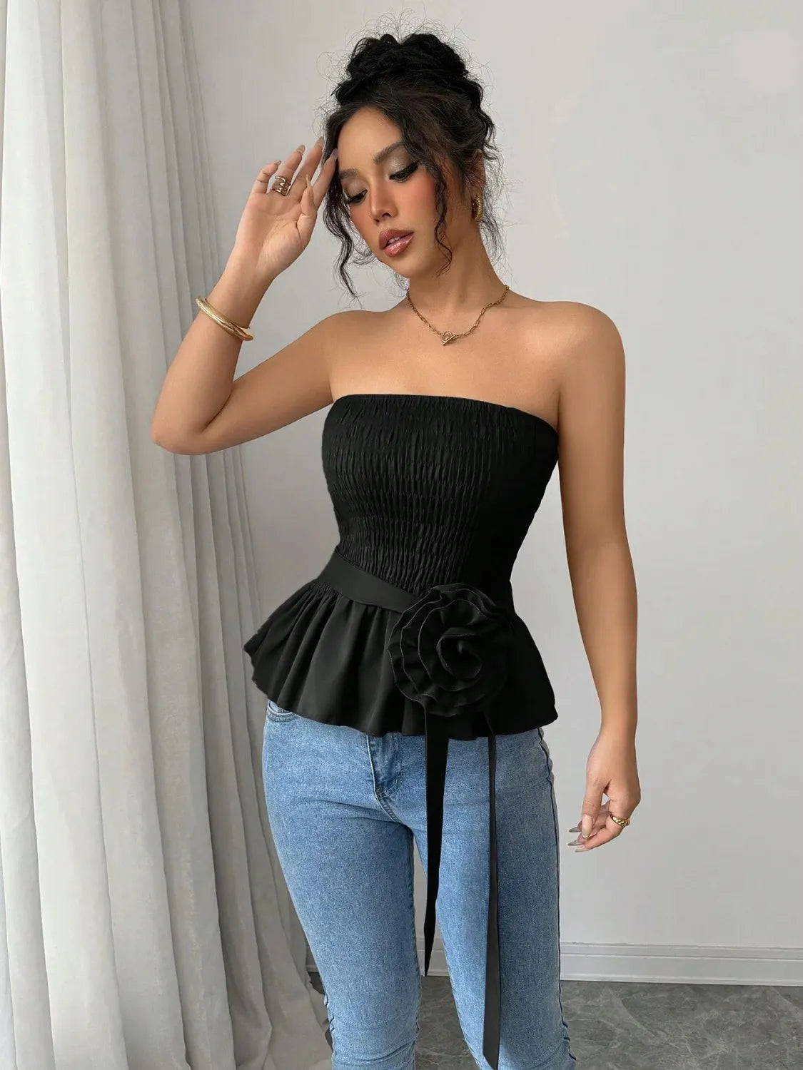 Flower Smocked Tube Top - Image 22