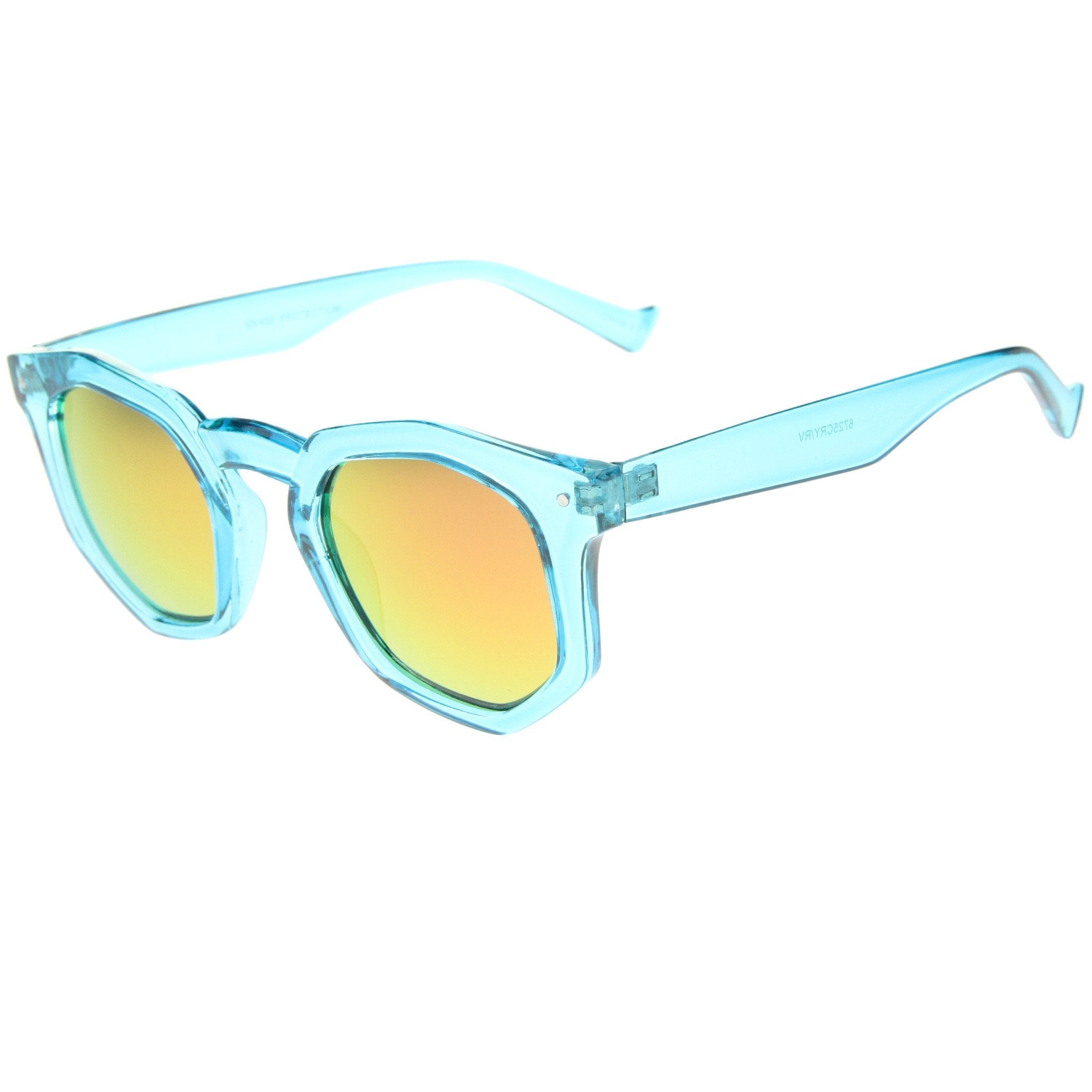 Geometric Colorful Translucent Hexagon Sunglasses - Image 2