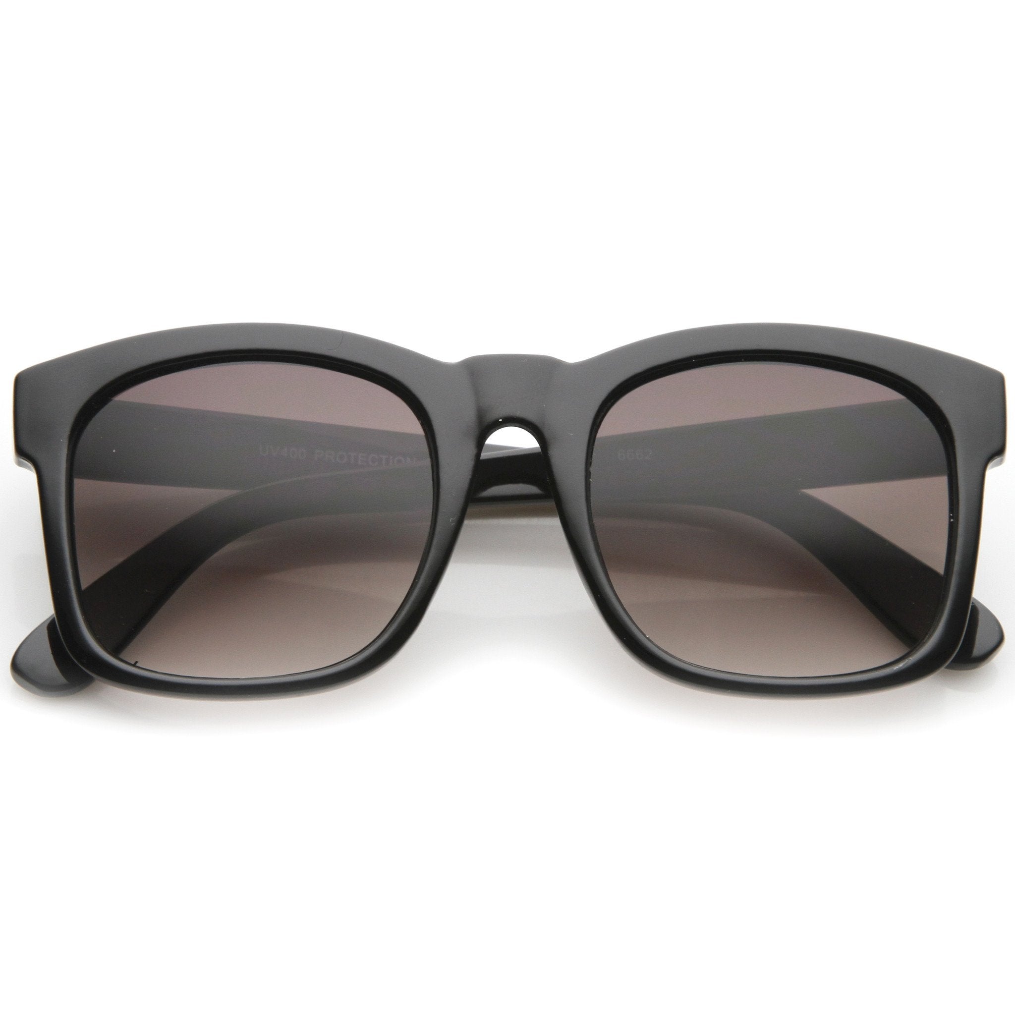 Retro Bold Horned Rim Shallow Frame Sunglasses - Image 4