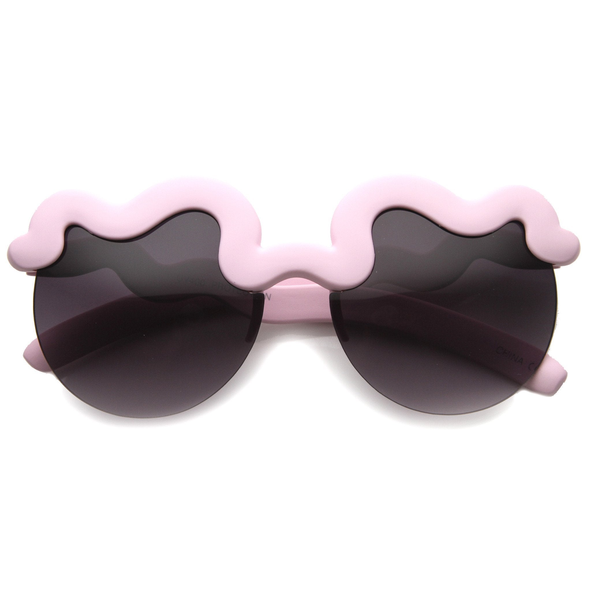 Squiggly Design Round Sunglasses - Image 5