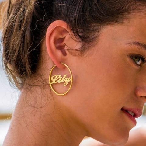 Hoop Name Earrings - Image 2