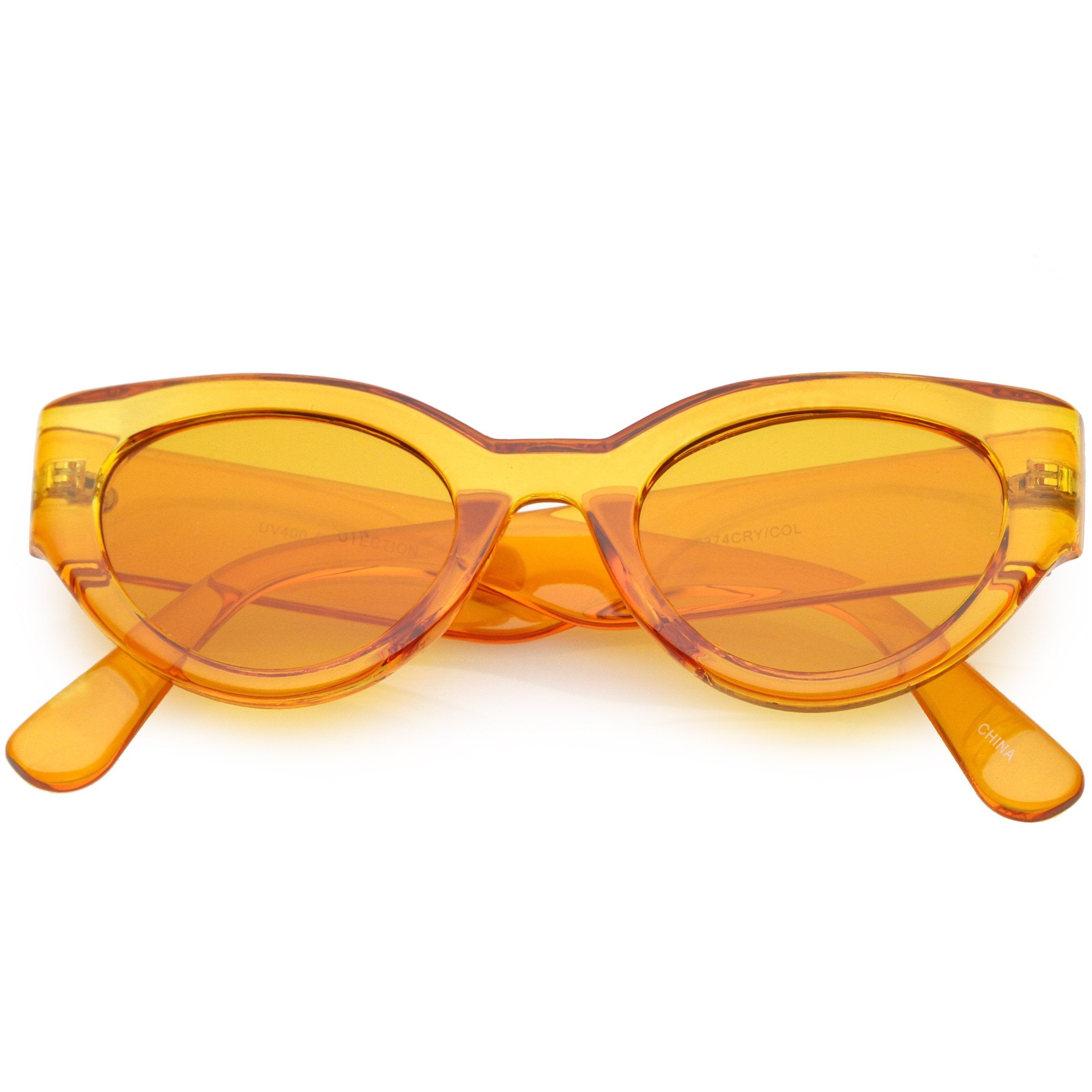 Retro Bold Translucent Color Tone Sunglasses - Image 4