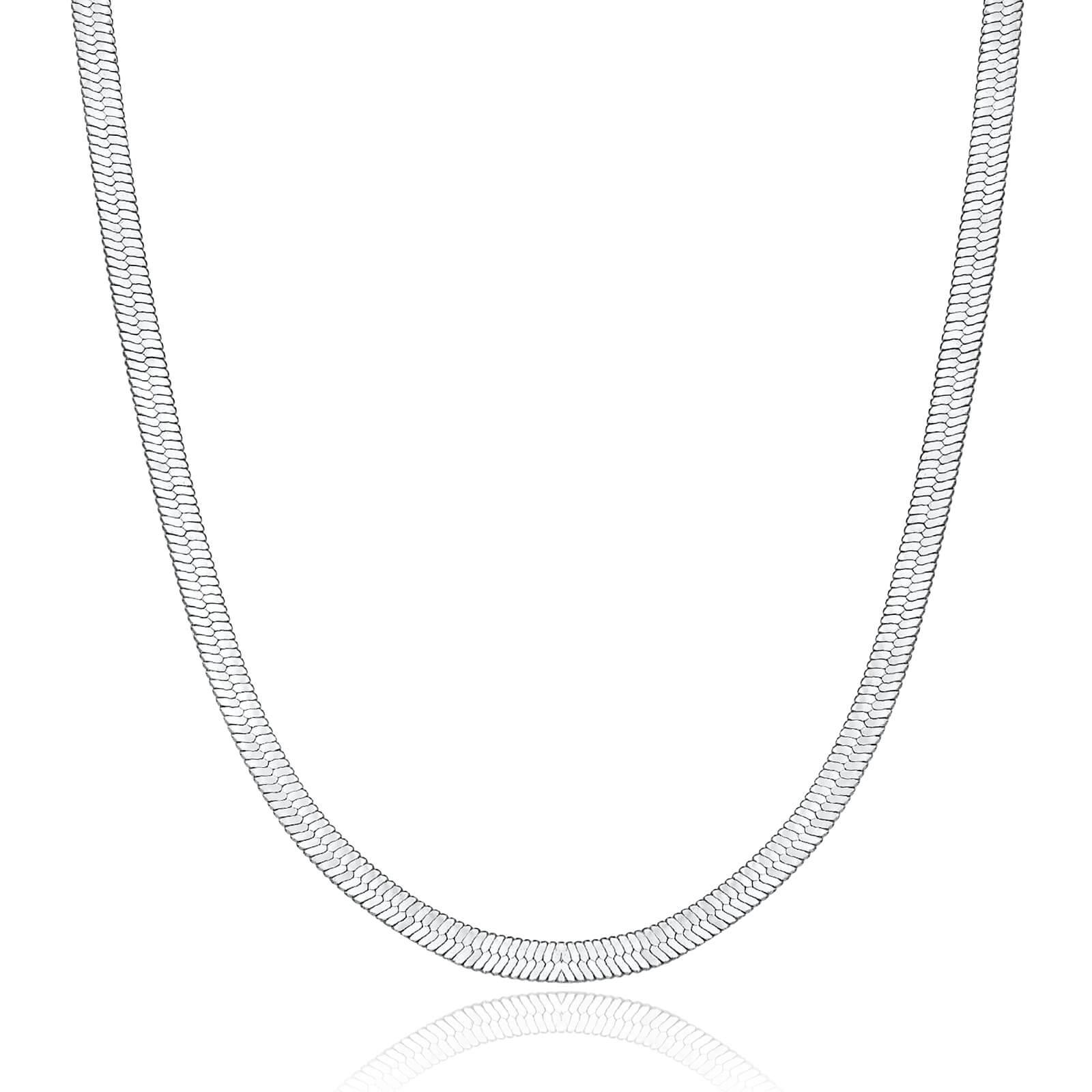 5mm 14K Gold Plated Herringbone Snake Necklace - Image 6