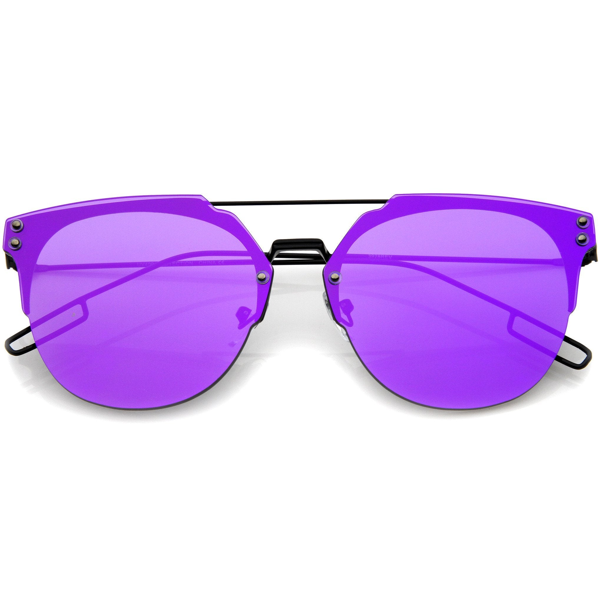 Rimless Flat Lens Color Sunglasses - Image 5