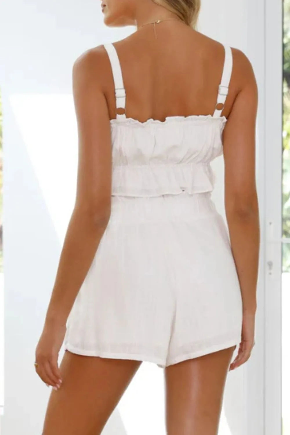Ruffled Square Neck Cami and Shorts Set - Image 24