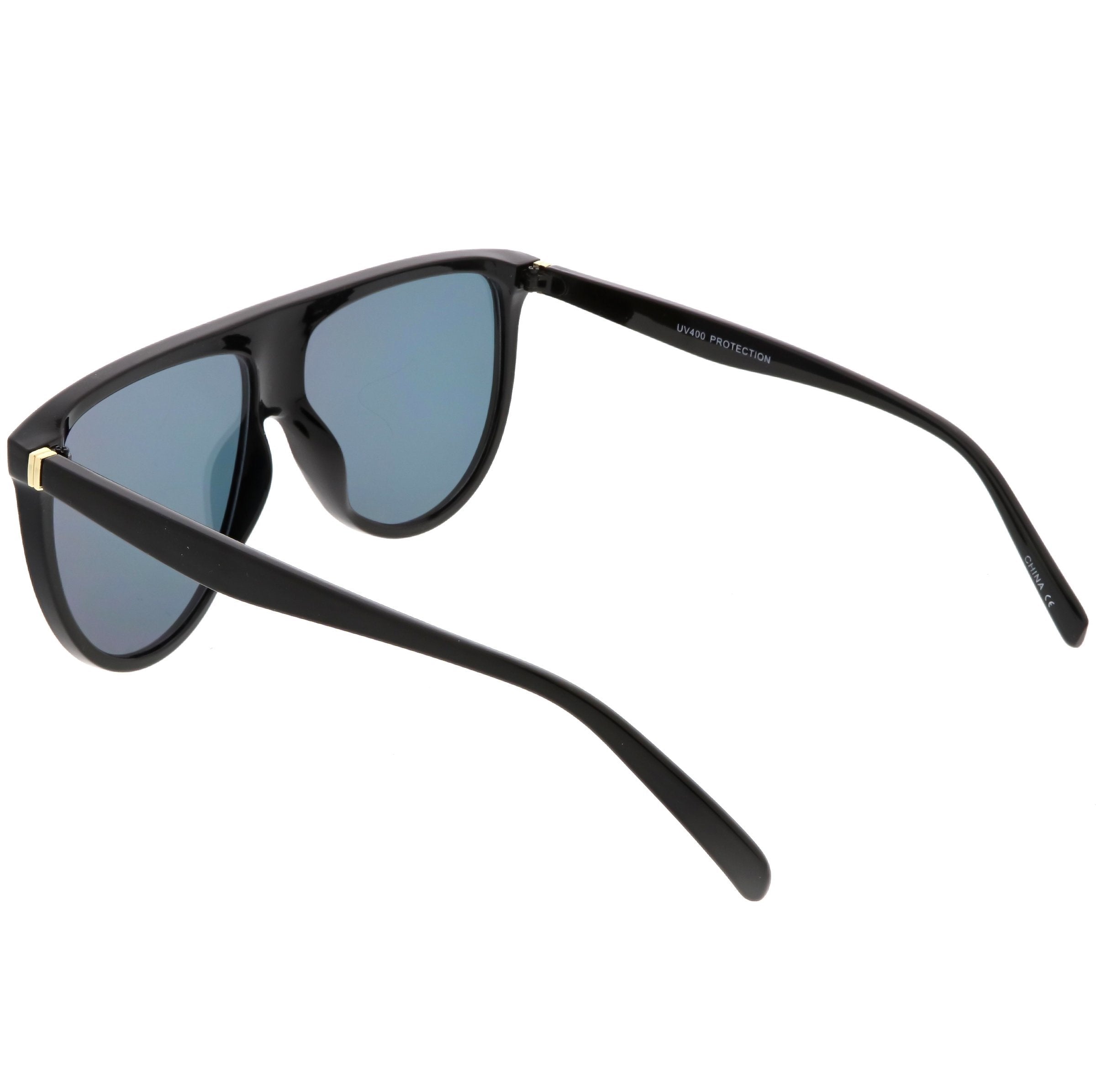Flat Top Mirrored Flat Lens Sunglasses - Image 3