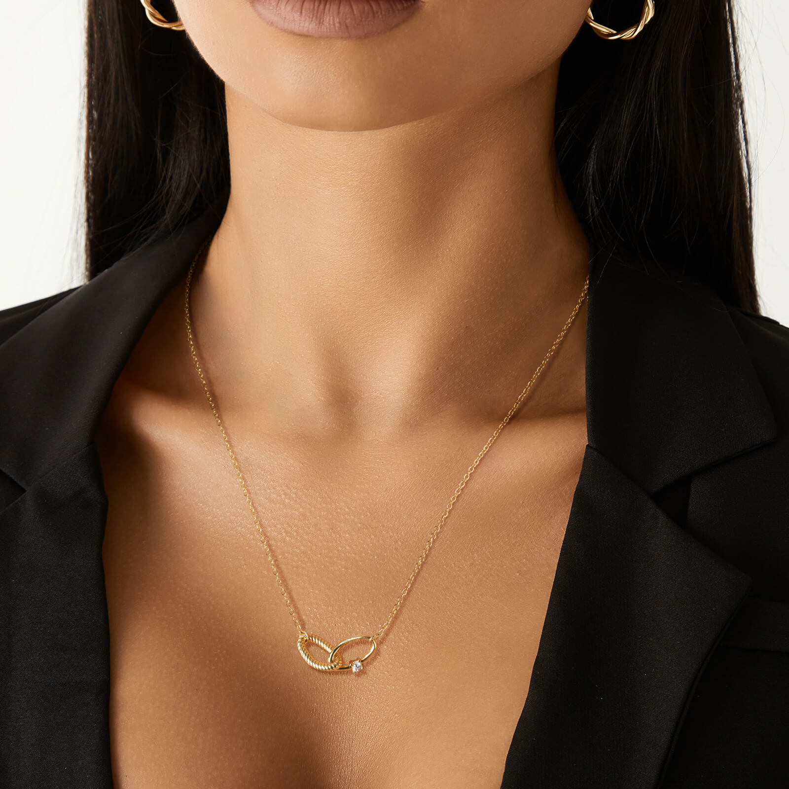 Double Oval Link Necklace - Image 4