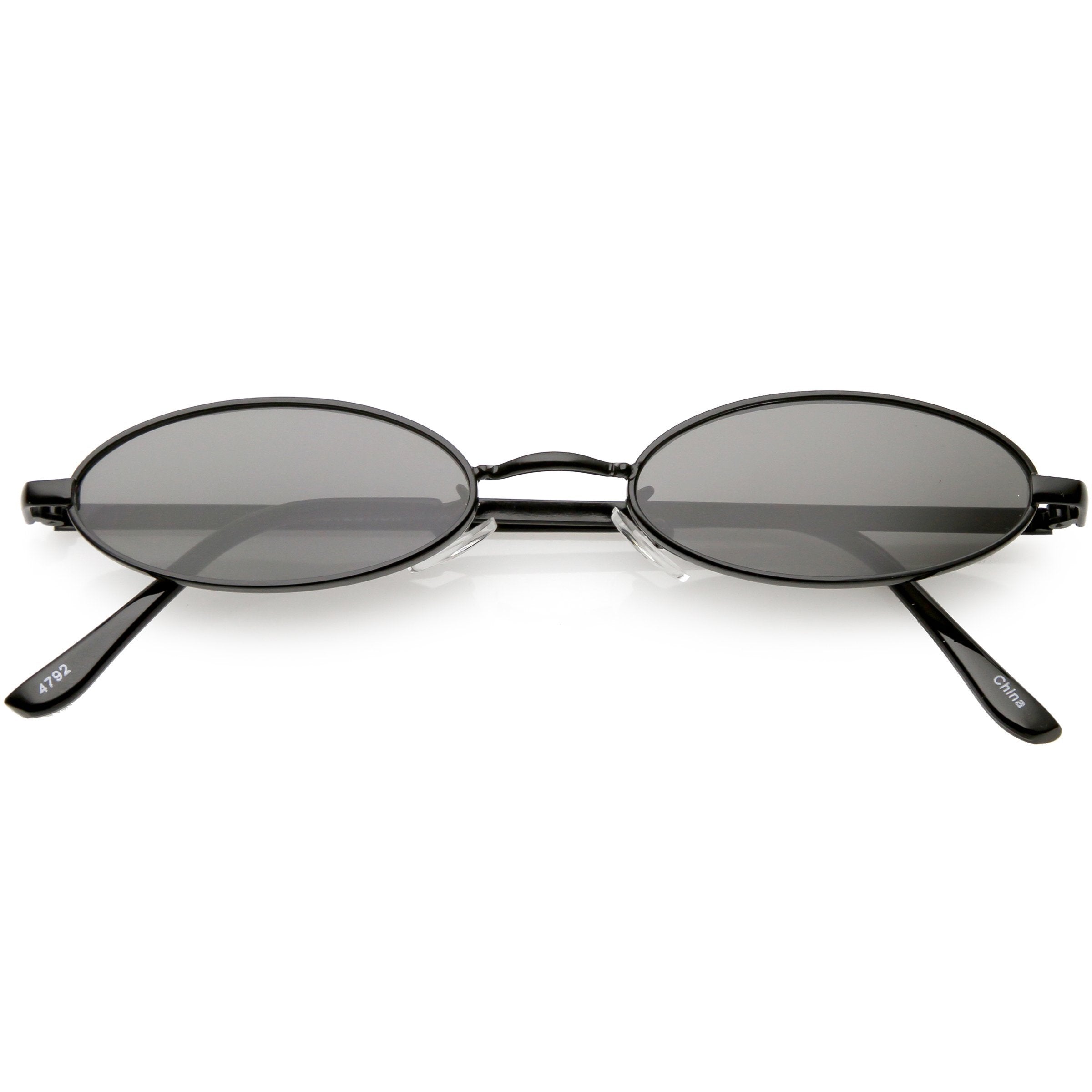 Retro 1990's Small Oval Metal Sunglasses - Image 4