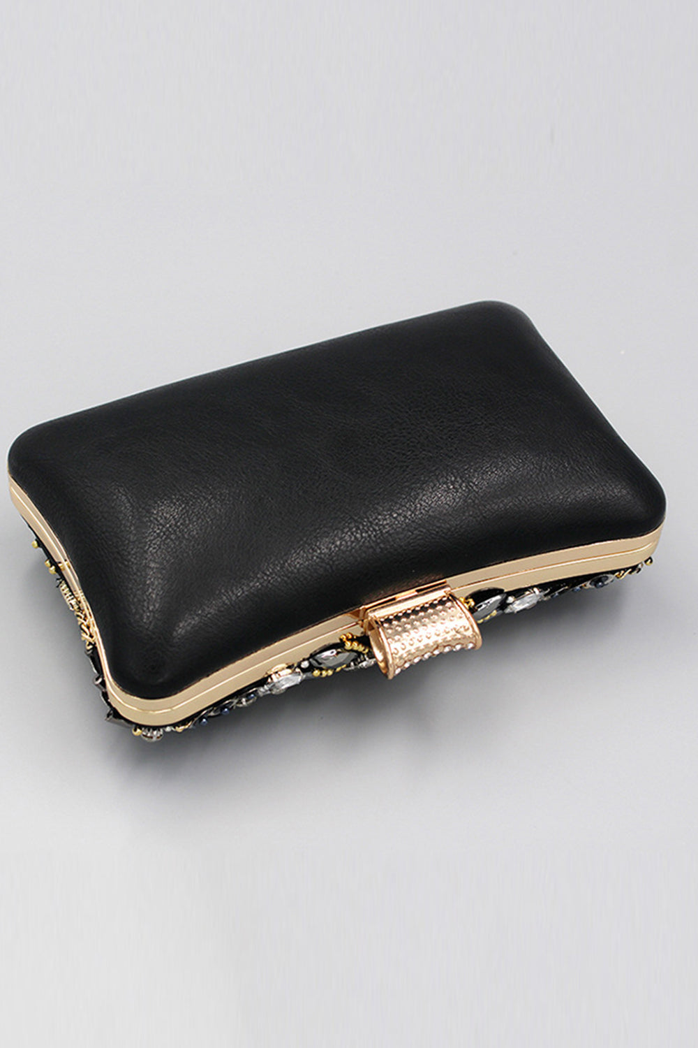 Black Beaded Shoulder Chain Evening Clutch - Image 2