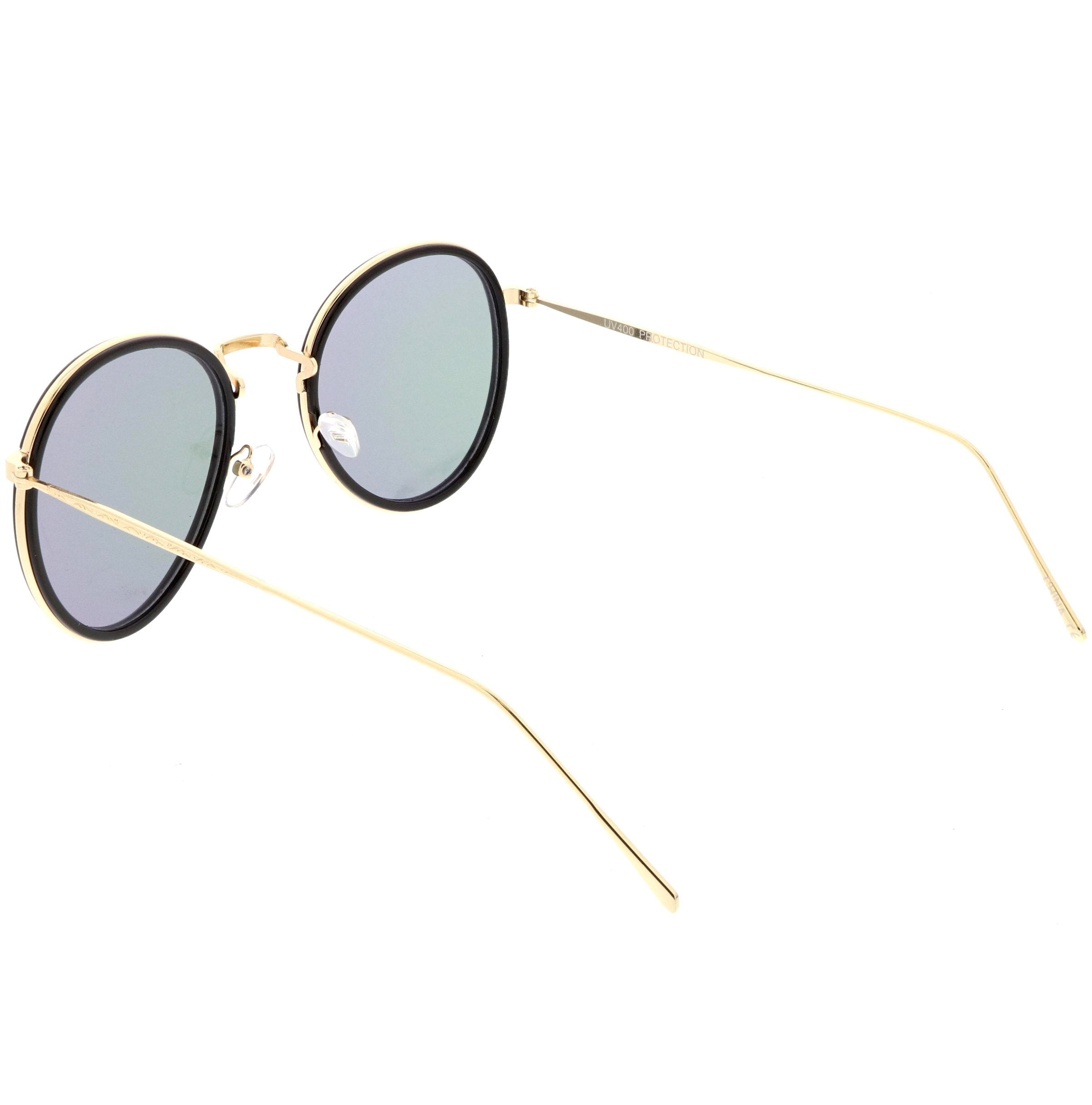 Modern Mirrored Flat Lens Aviator Sunglasses - Image 3