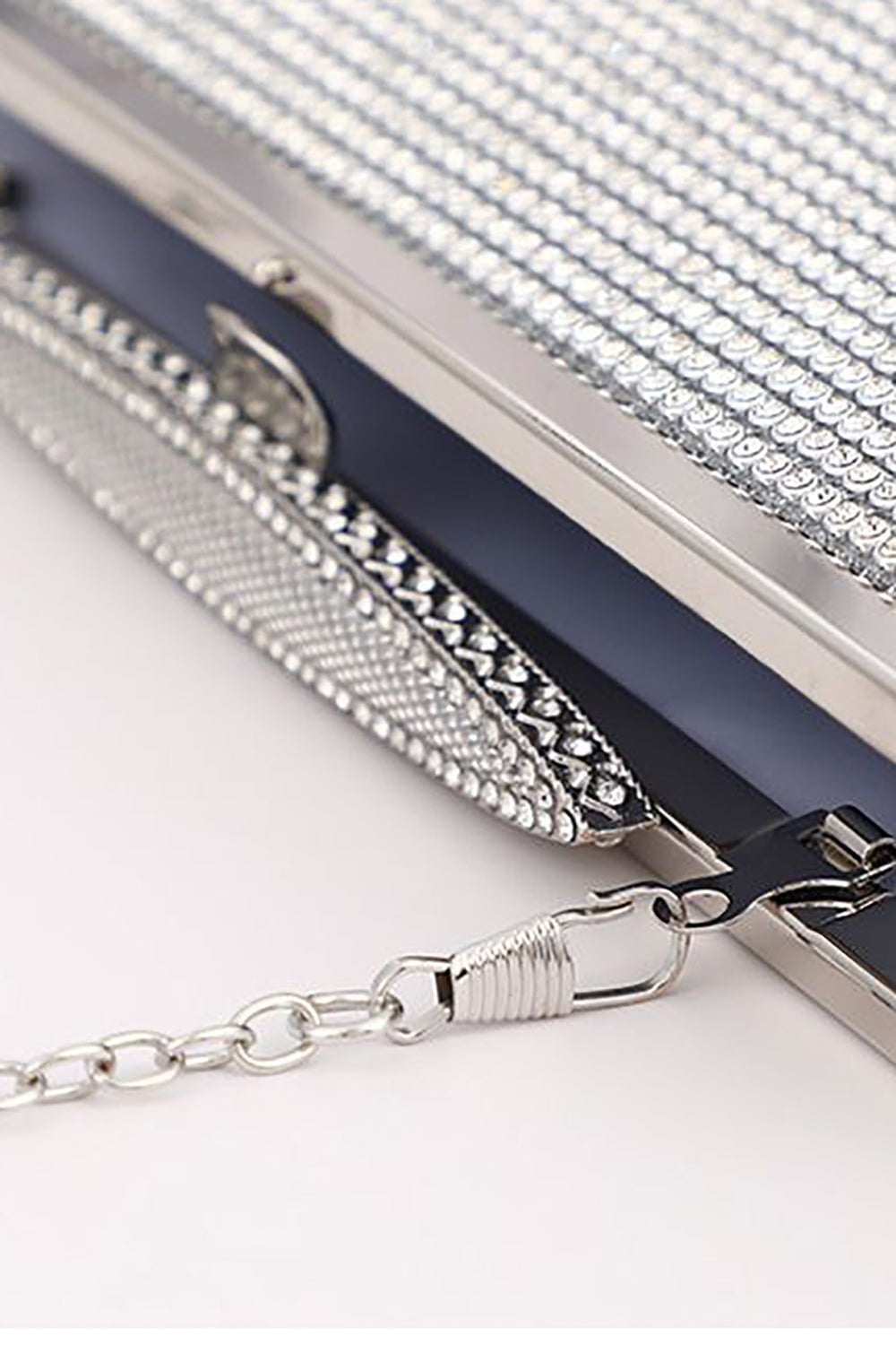 Silver Rhinestone Evening Clutch Bag - Image 2
