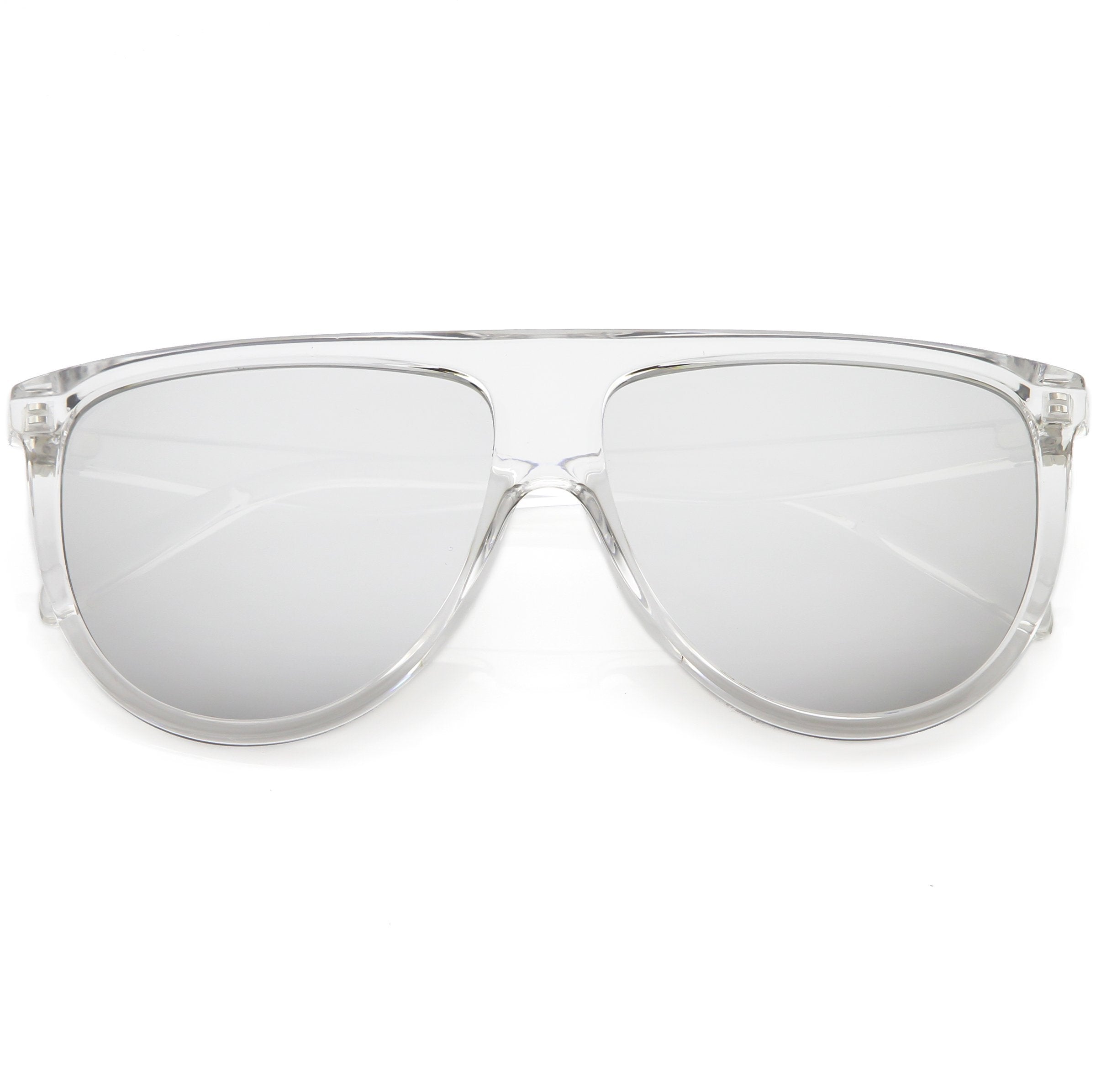 Flat Top Mirrored Flat Lens Sunglasses - Image 4