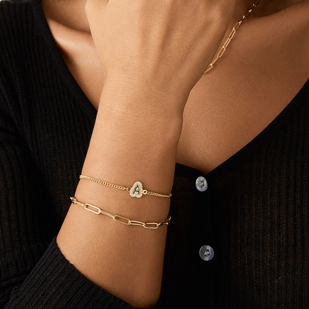 Customed Initial Bubble Bracelet With Diamonds - Image 2