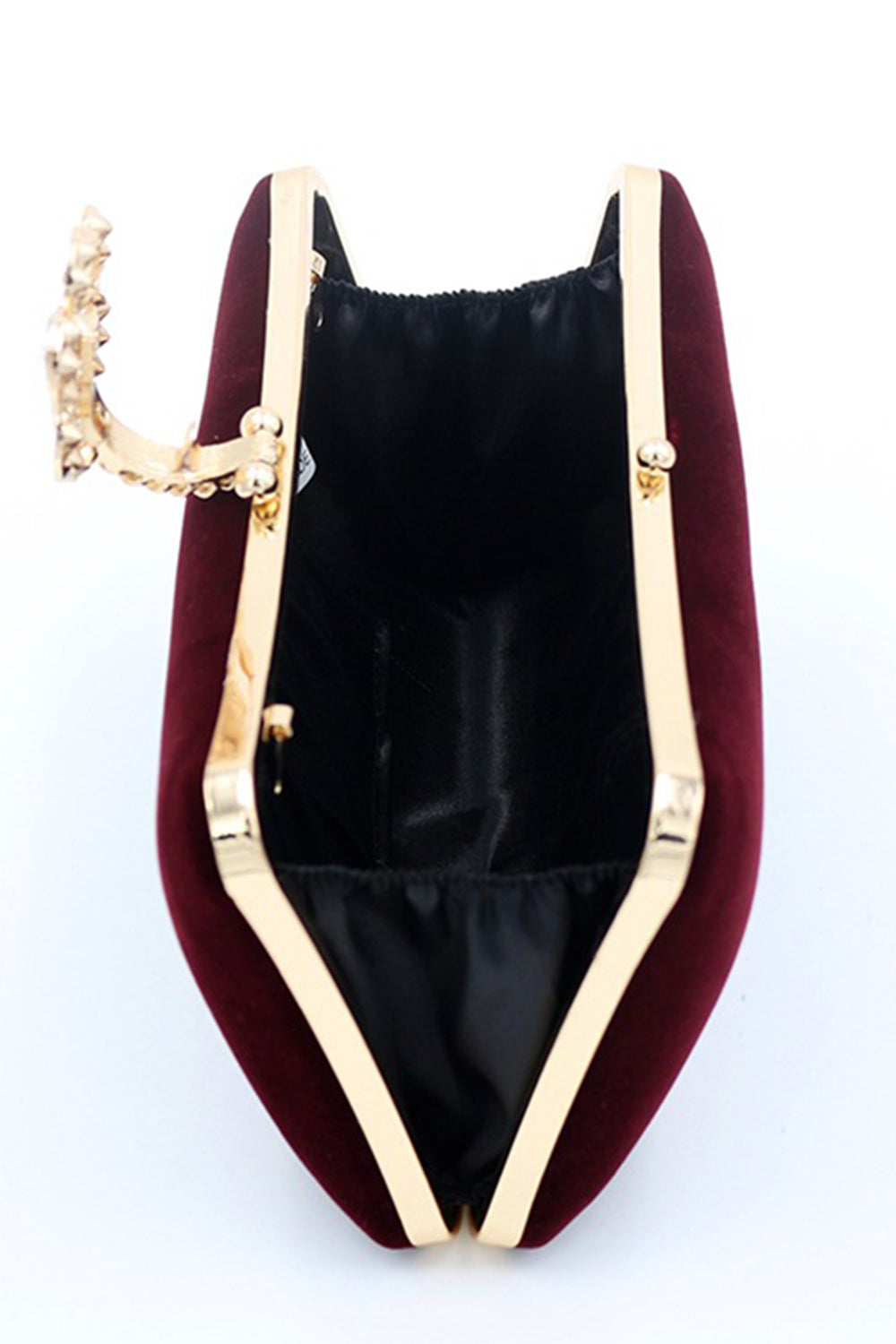 Burgundy Velvet Shoulder Chain Bag - Image 3