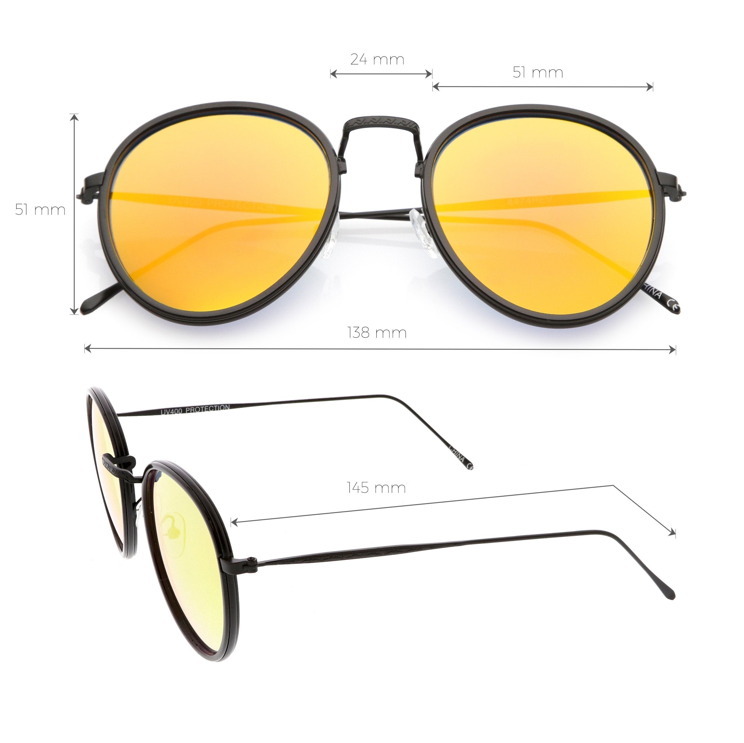 Modern Mirrored Flat Lens Aviator Sunglasses - Image 8