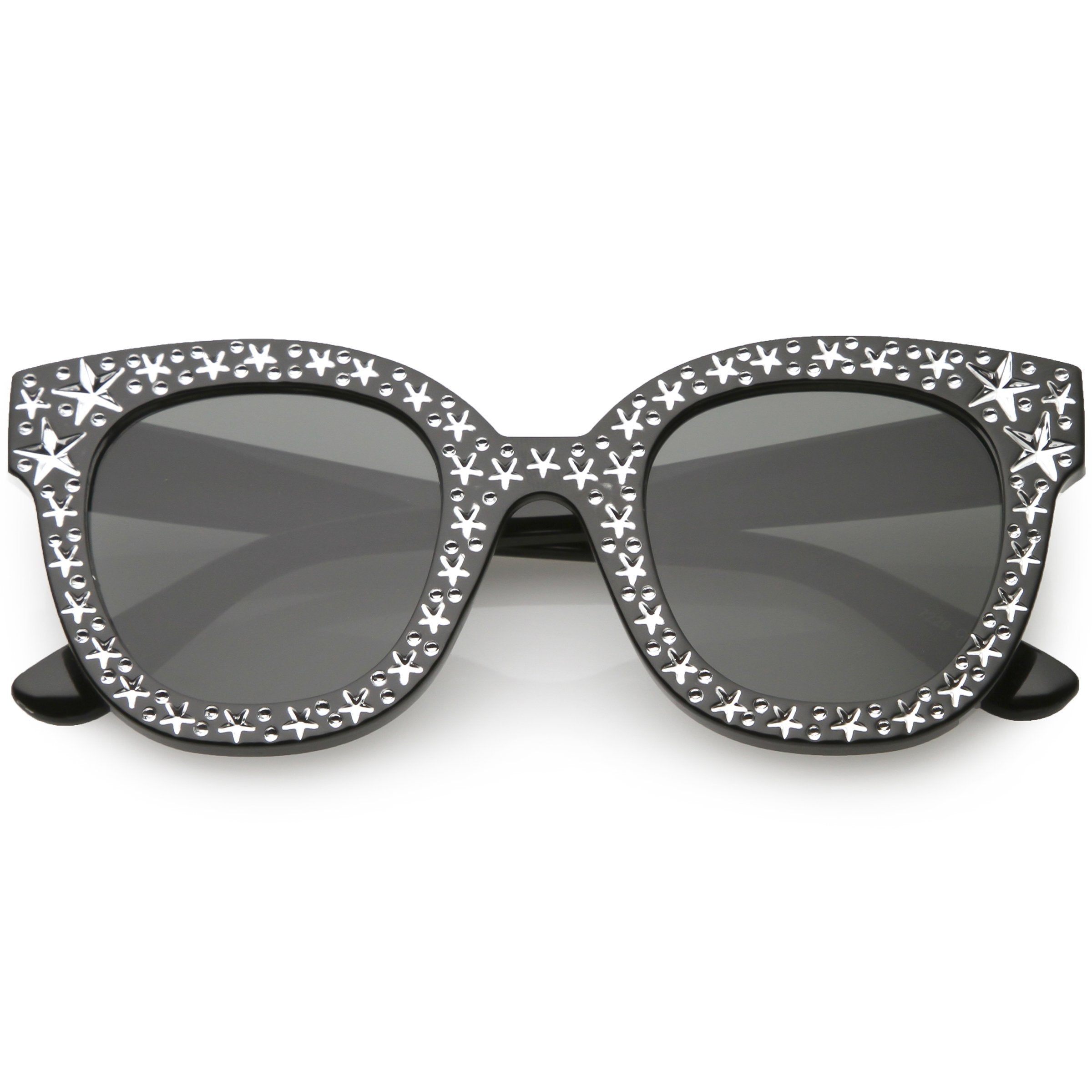 Star Embellished Horned Rim Sunglasses - Image 4