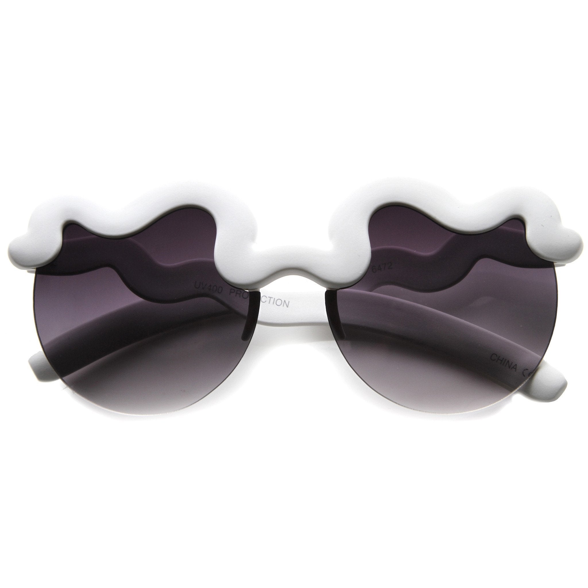 Squiggly Design Round Sunglasses - Image 6