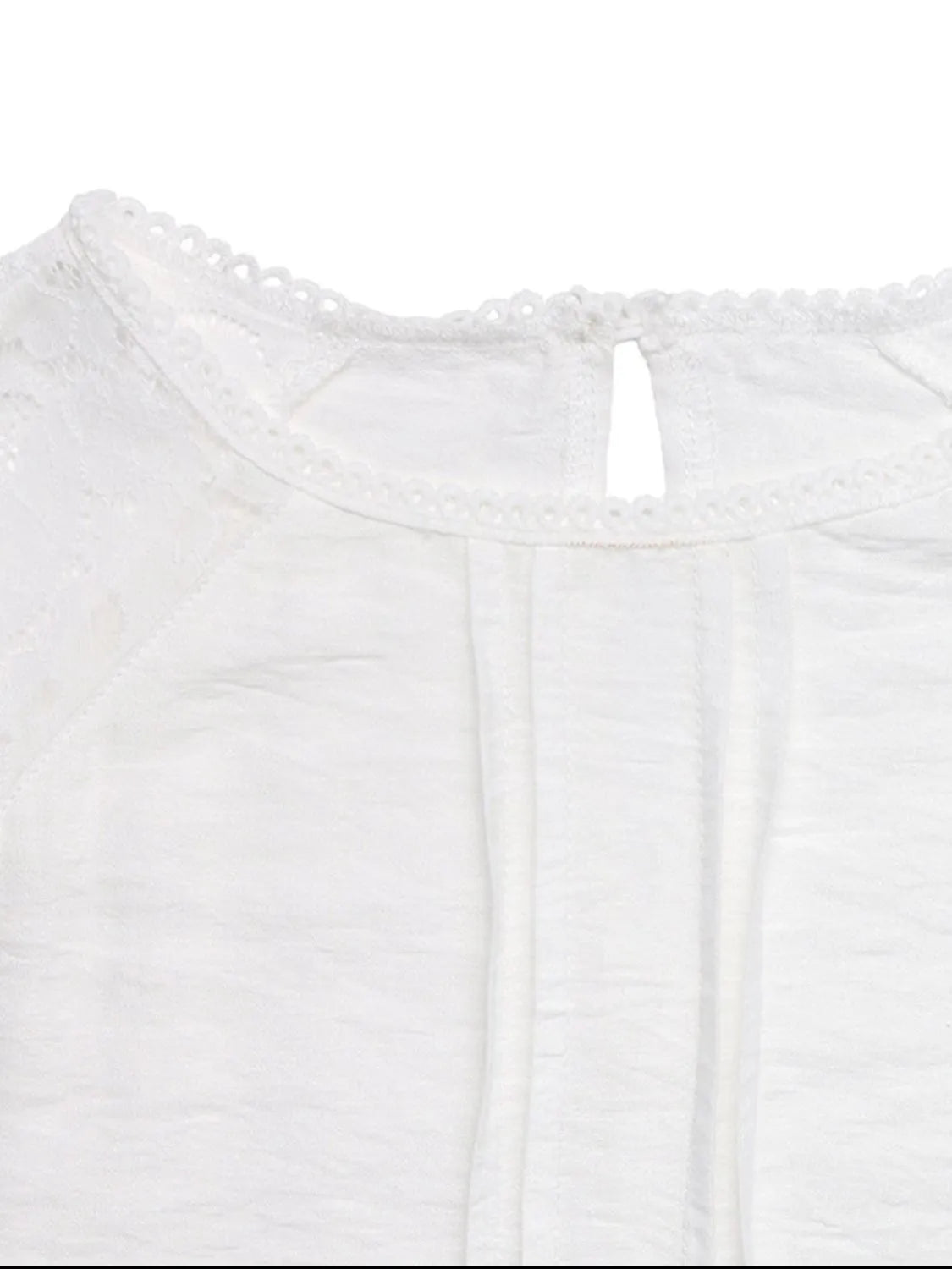 Lace Round Neck Short Sleeve Top - Image 5