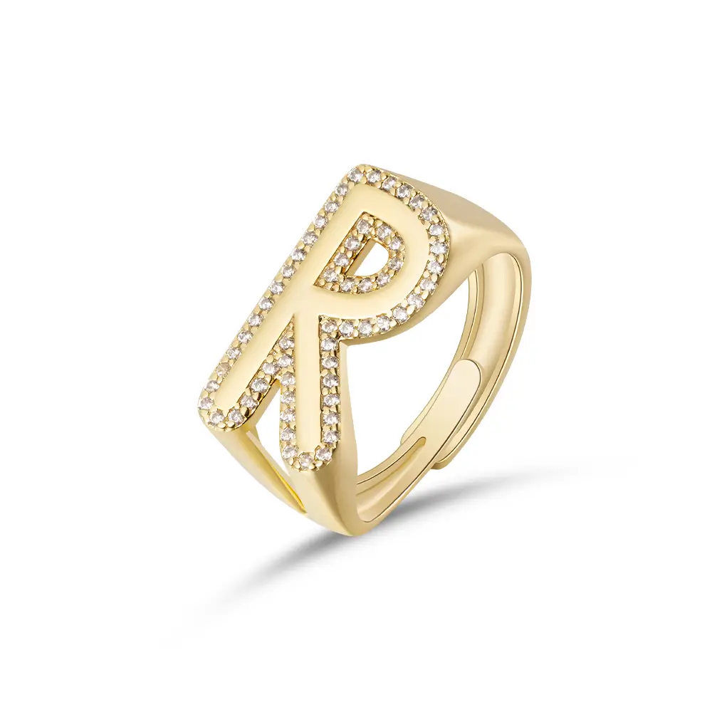 Custom Bubble Initial Letter Ring