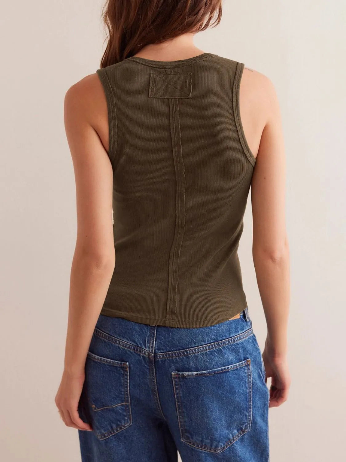V-Neck Wide Strap Tank - Image 2