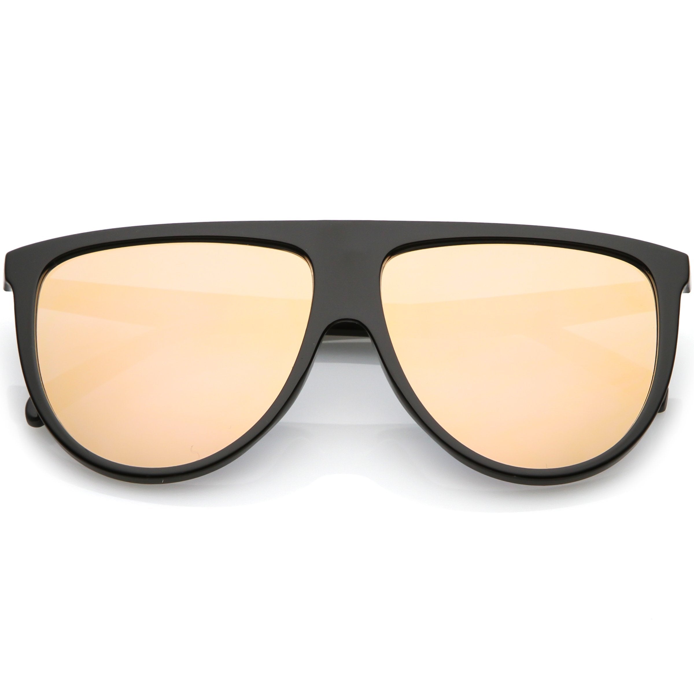Flat Top Mirrored Flat Lens Sunglasses