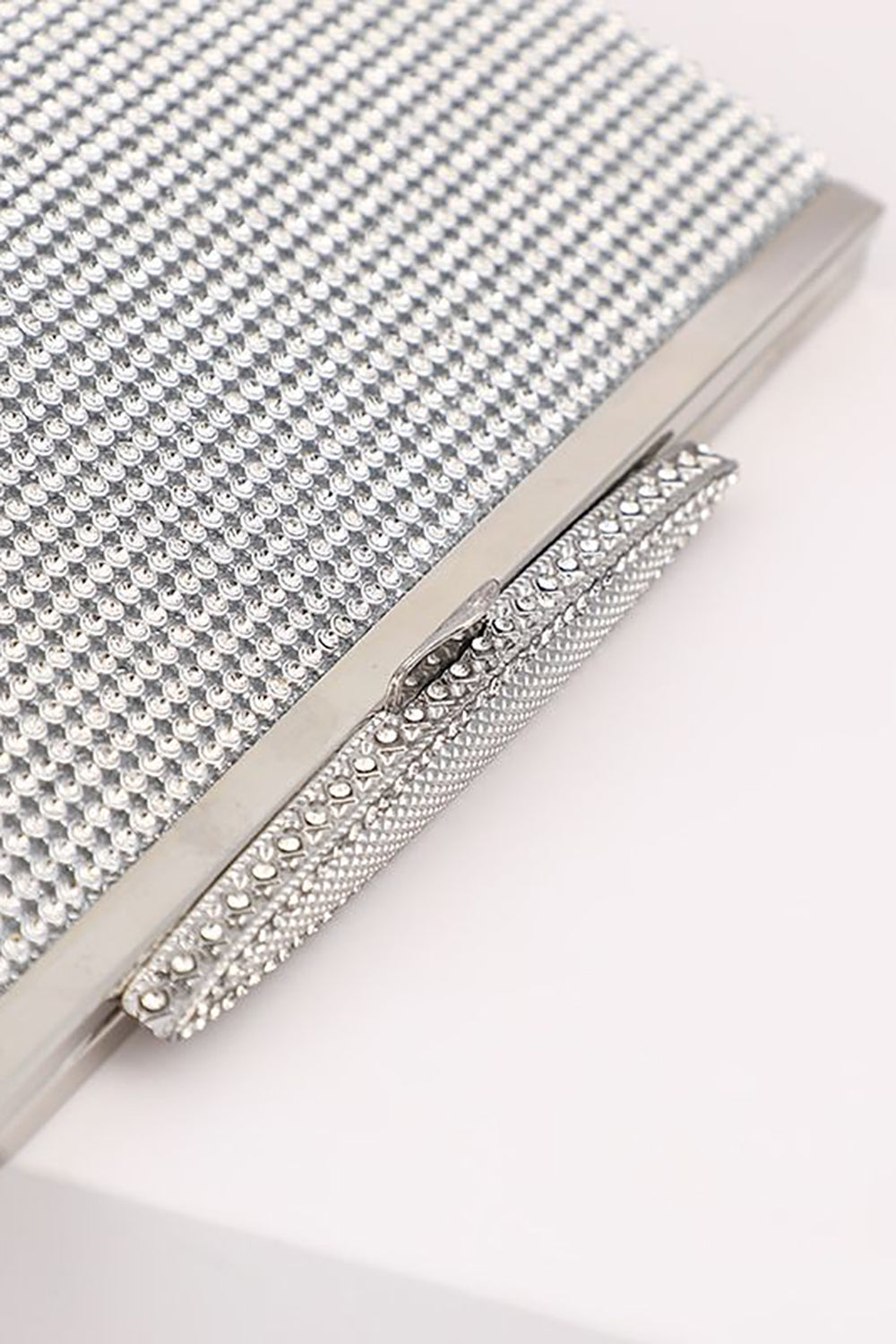 Silver Rhinestone Evening Clutch Bag - Image 3