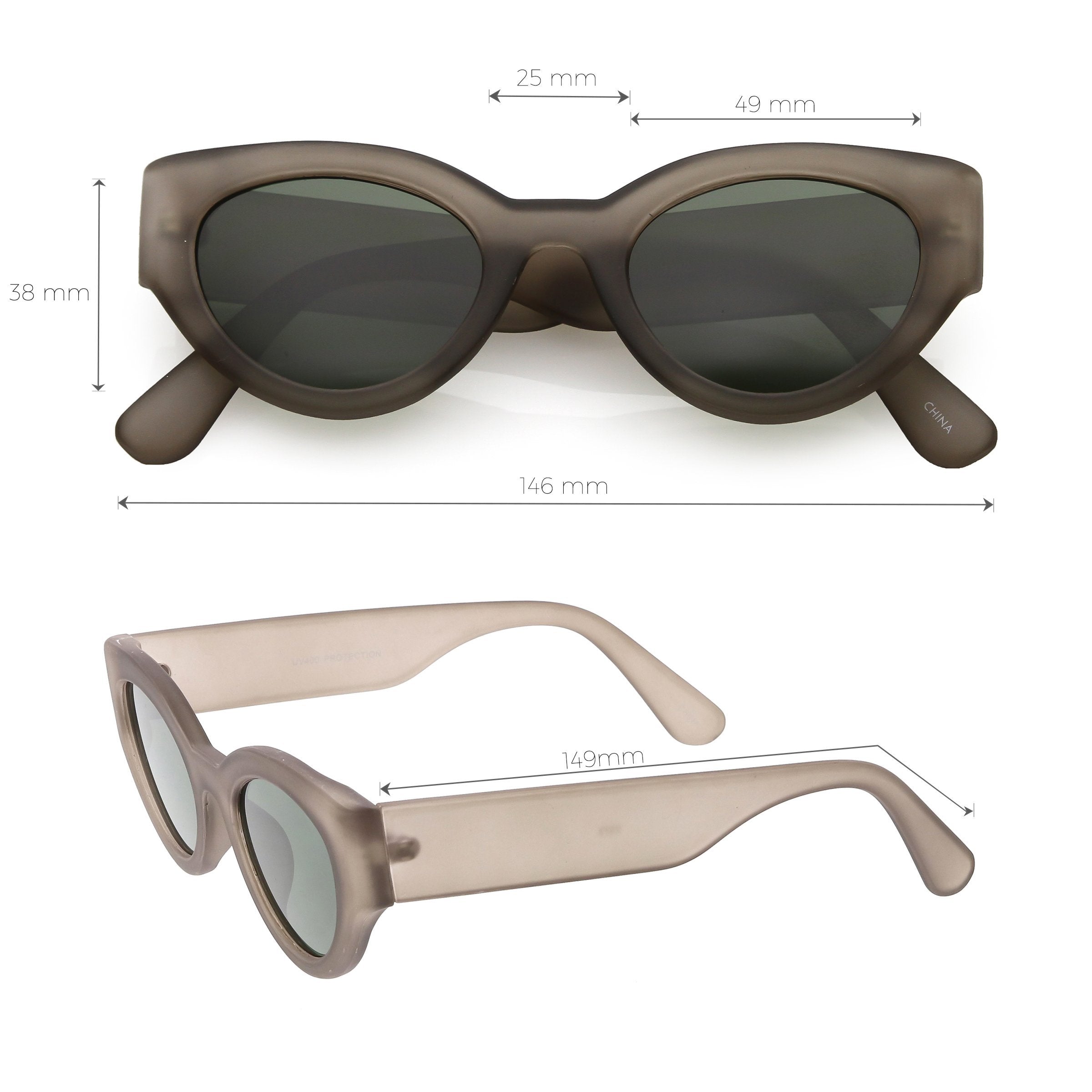 Bold Wide Frame Oval Sunglasses - Image 7