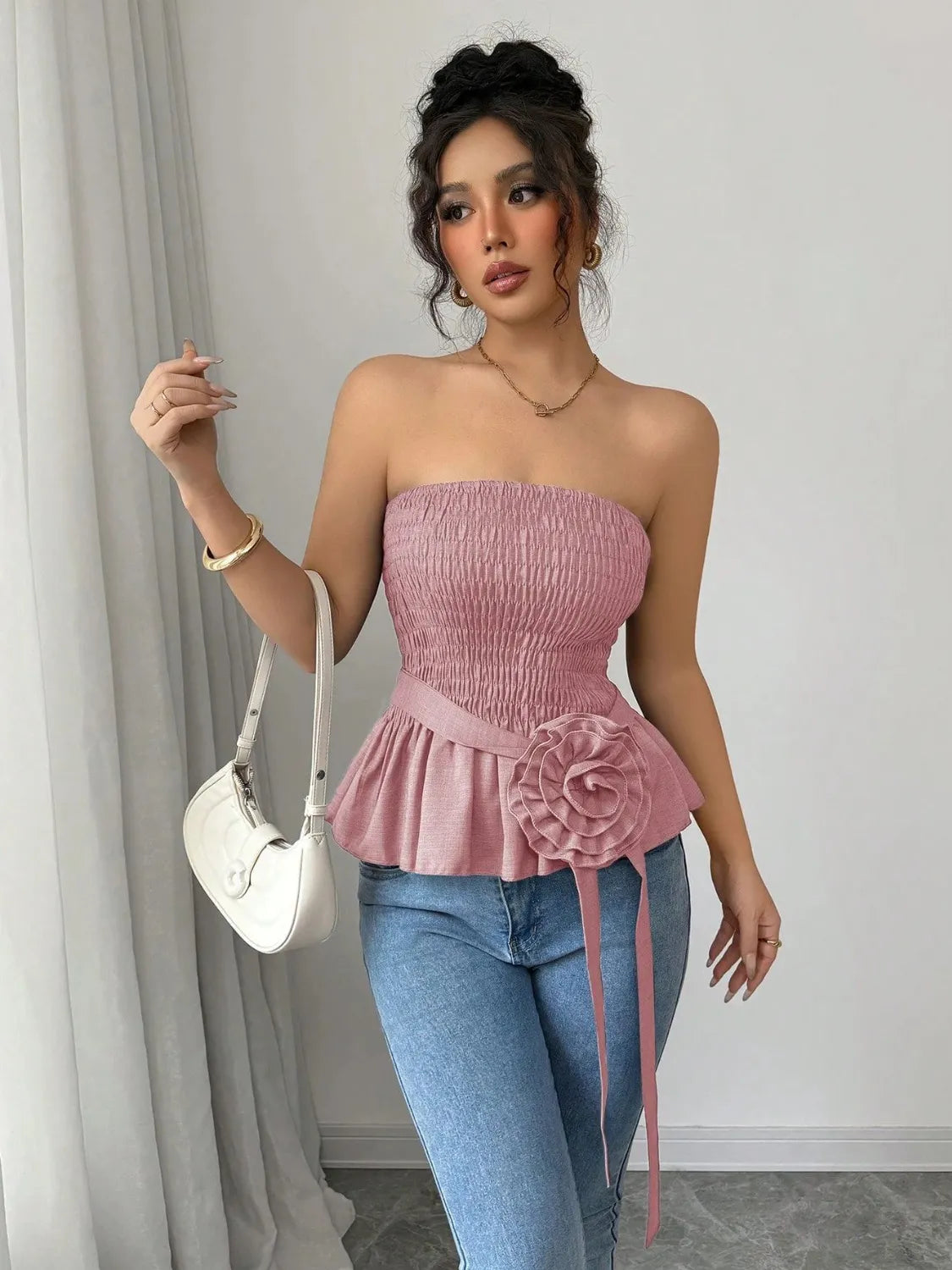 Flower Smocked Tube Top - Image 10