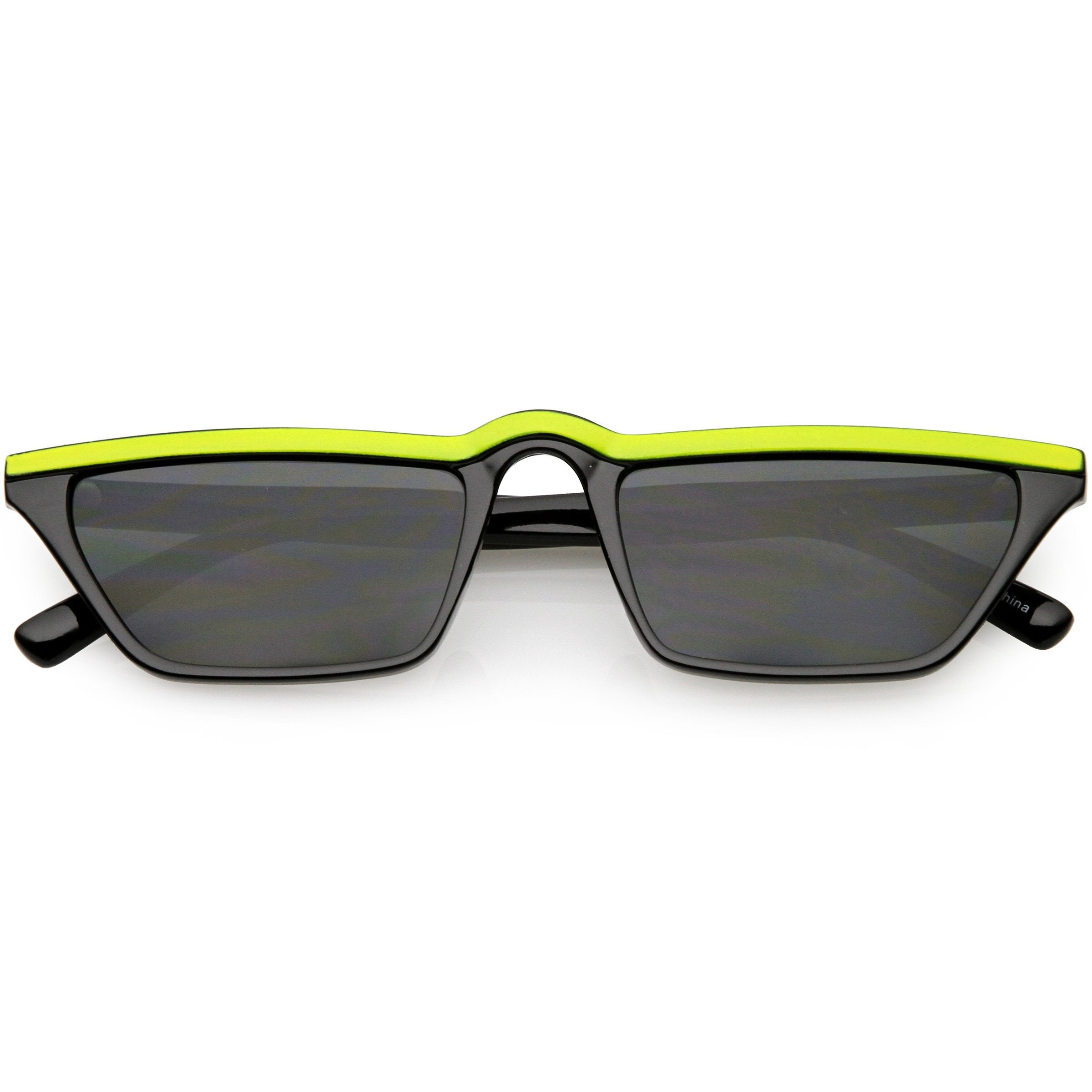 Low Temple Color Top Cat Eye Sunglasses - Image 6