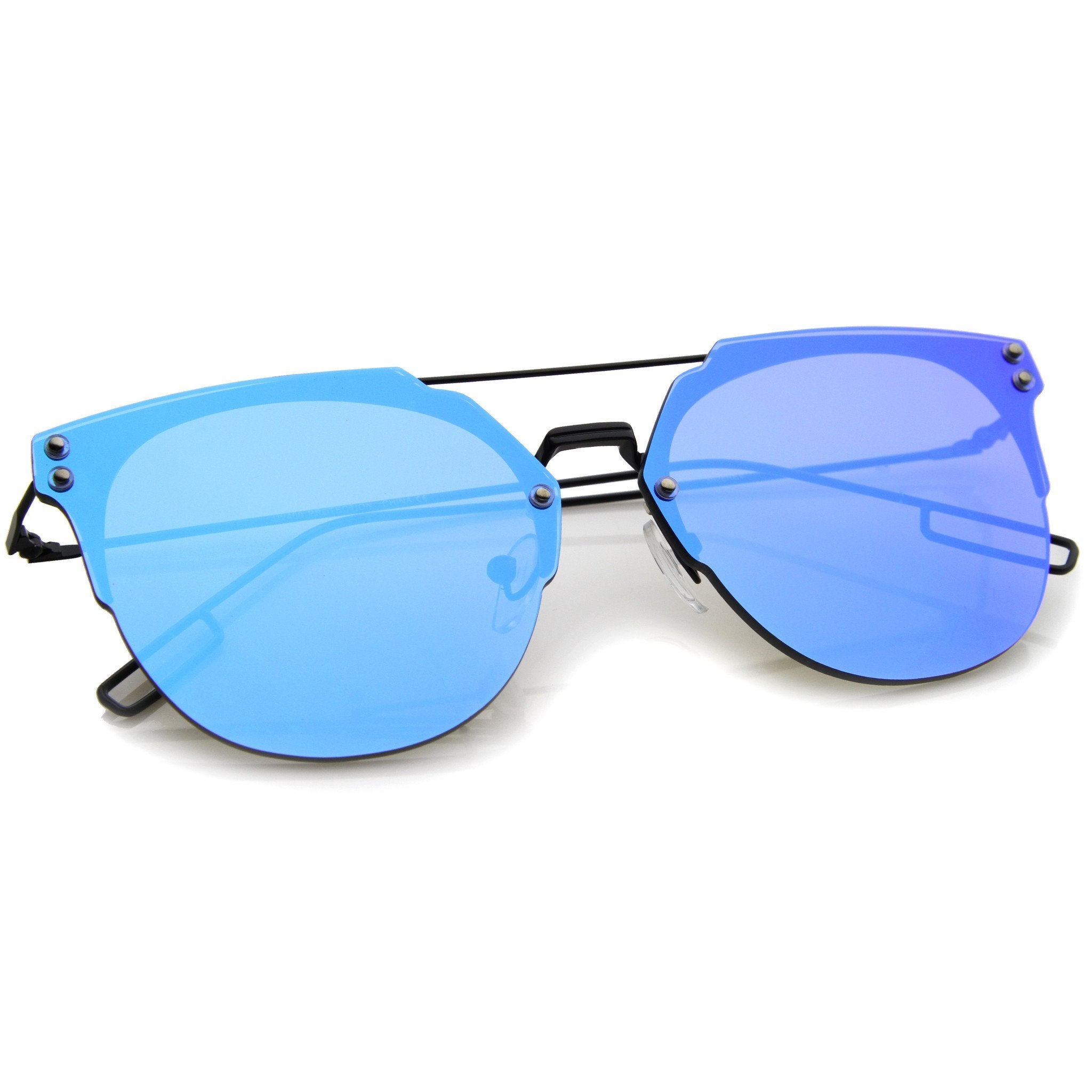 Rimless Flat Lens Color Sunglasses - Image 3