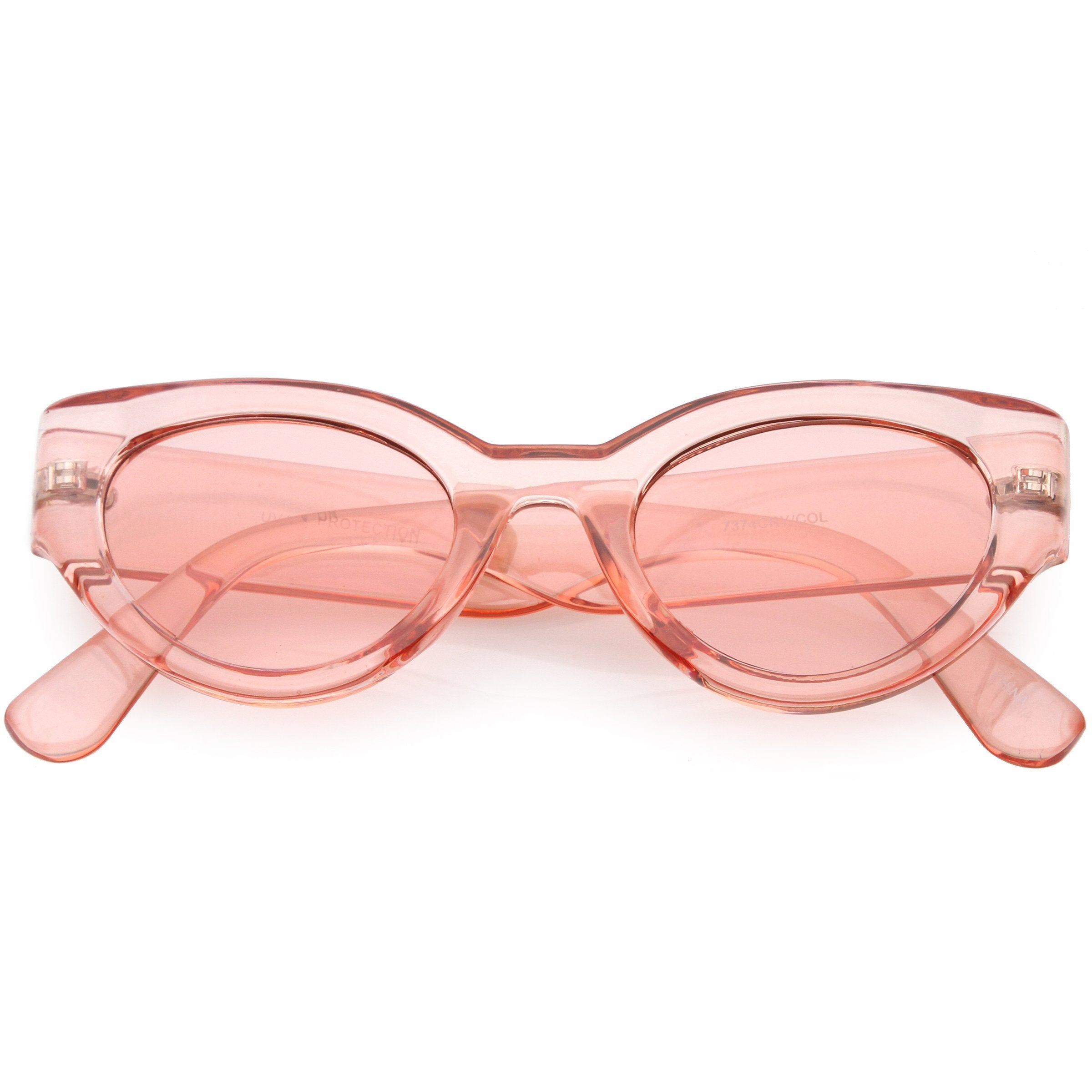 Retro Bold Translucent Color Tone Sunglasses - Image 5