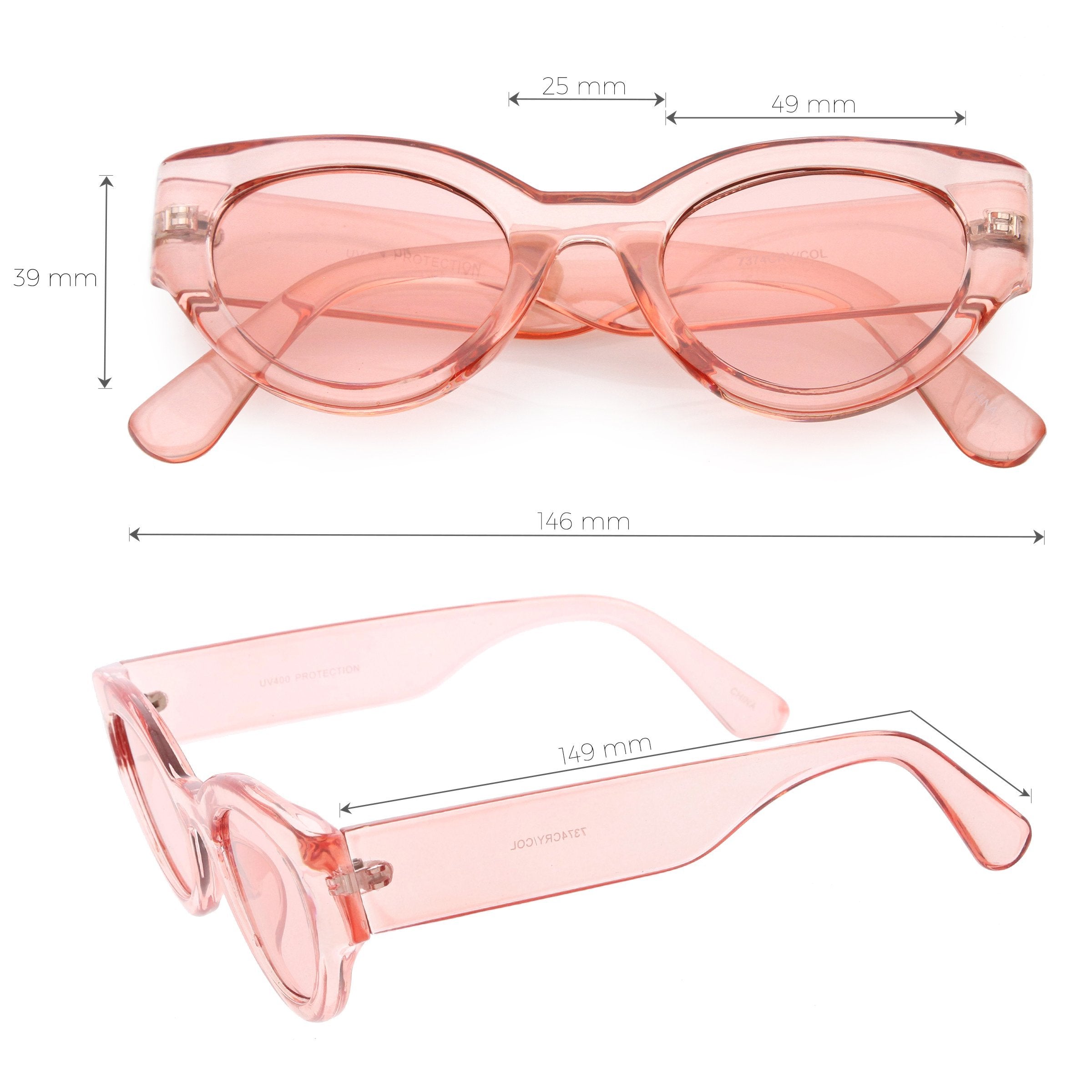 Retro Bold Translucent Color Tone Sunglasses - Image 8