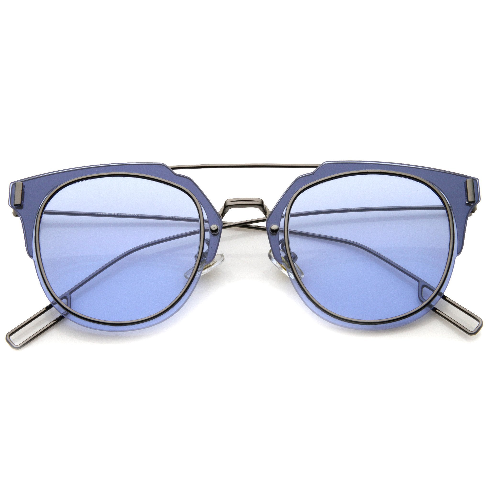 Ultra Thin Wire Inner Rim Pantos Sunglasses - Image 3