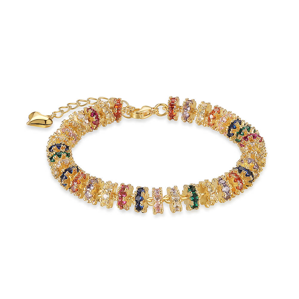 Colorful Sparkle Spacer Charm Bracelet
