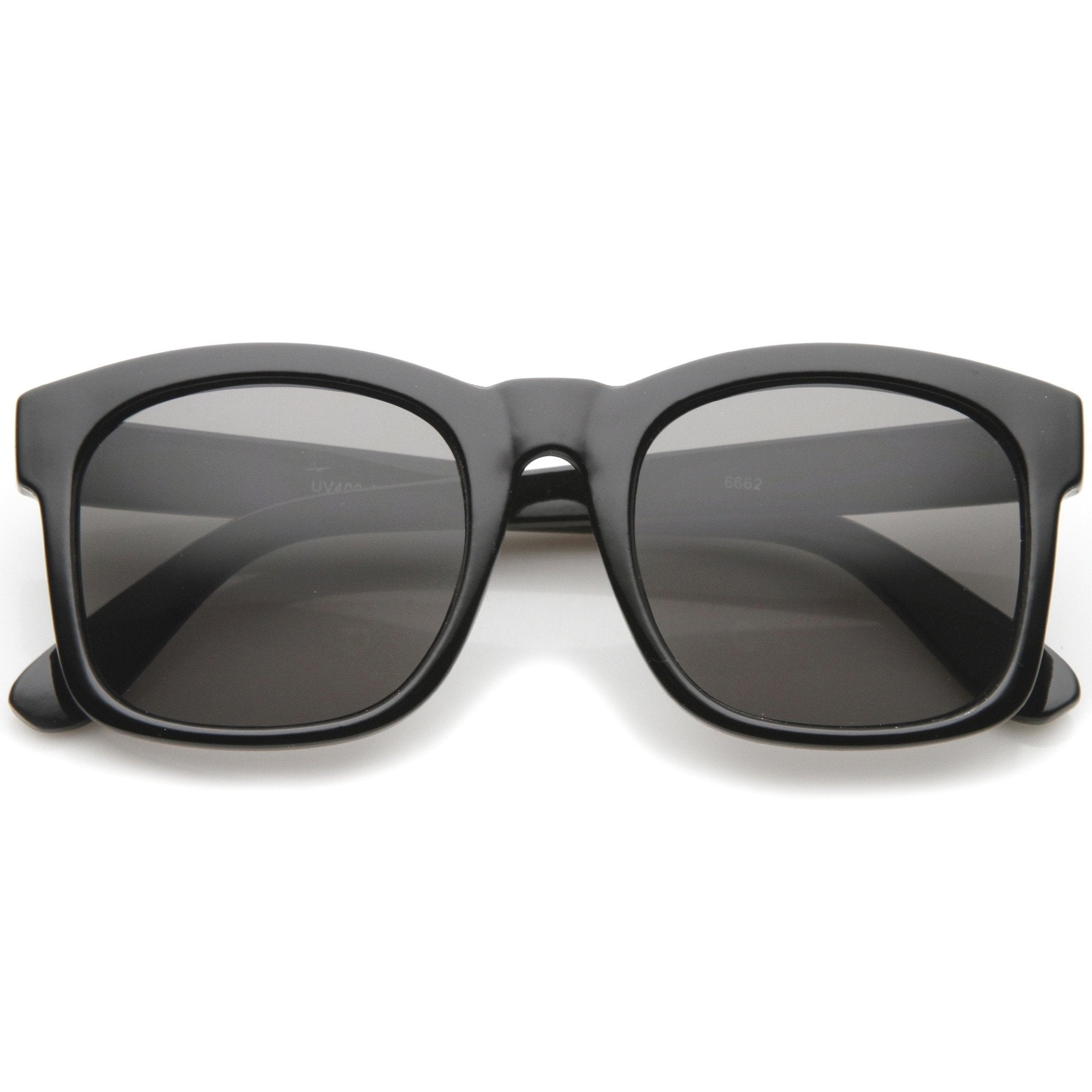 Retro Bold Horned Rim Shallow Frame Sunglasses - Image 6