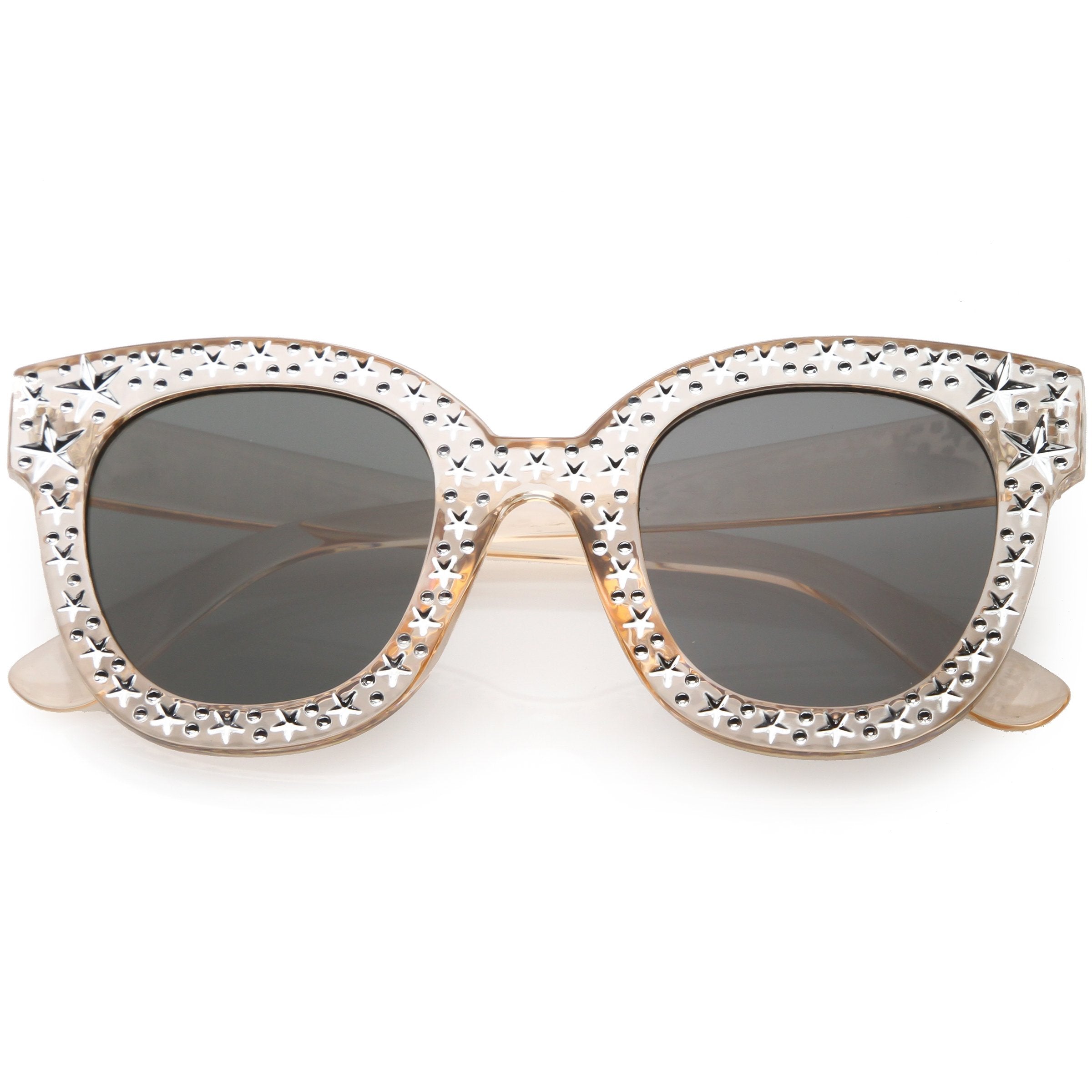 Star Embellished Horned Rim Sunglasses